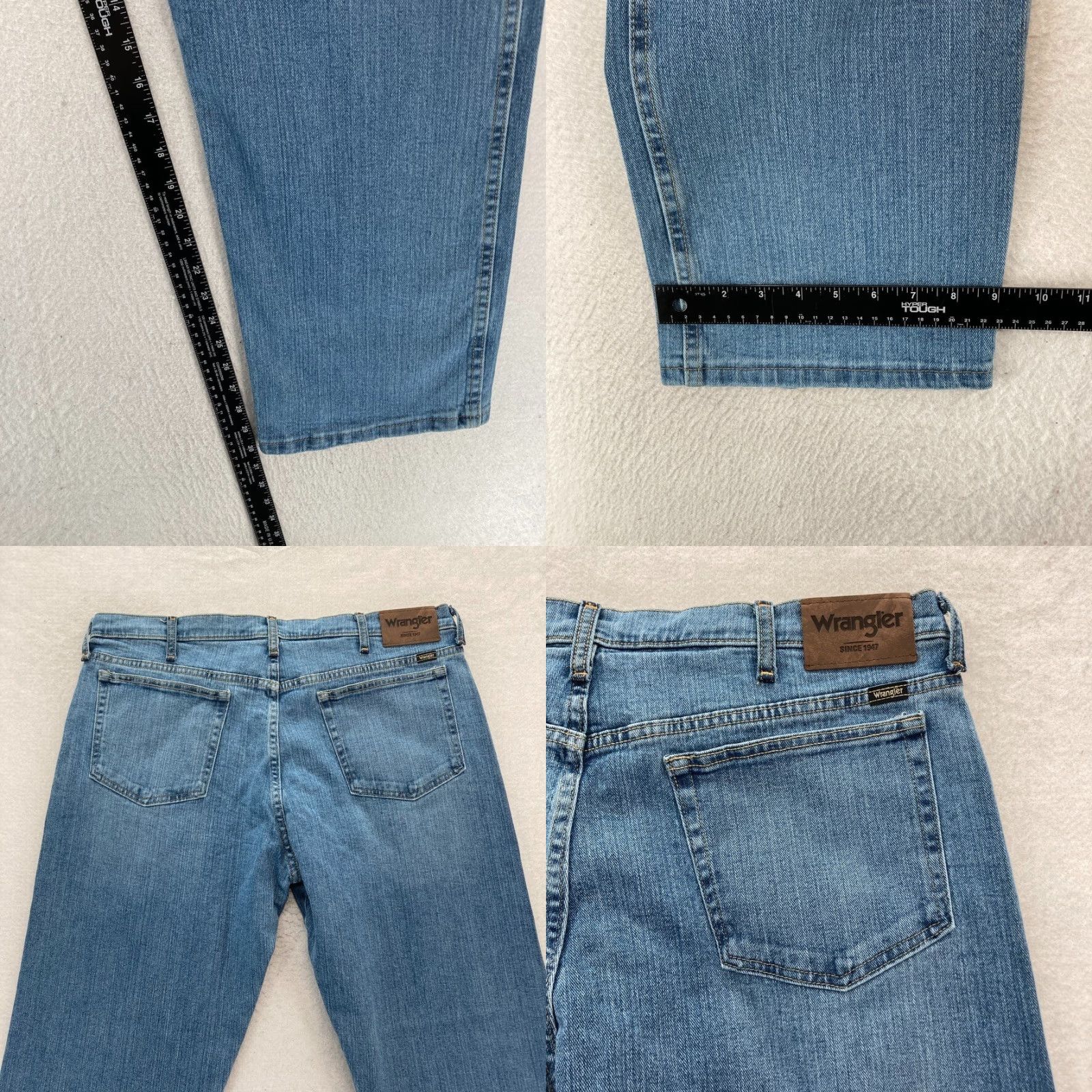 Wrangler Wrangler Jeans Mens 38x30 Relaxed Fit Straight Leg Medium Wash Blue Denim Pants Size US 38 / EU 54 - 8 Thumbnail