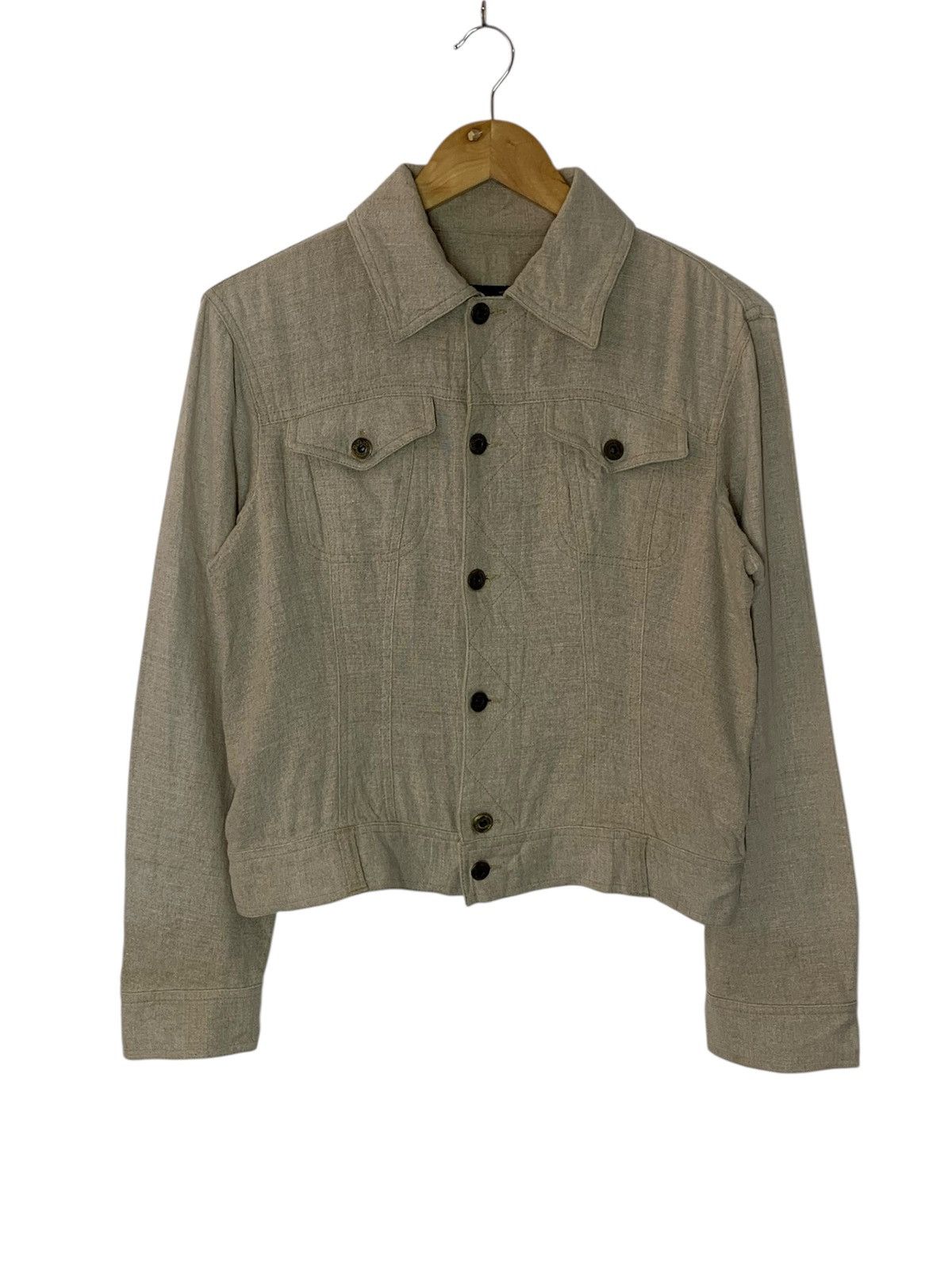 Dolce & Gabbana 2000’s DOLCE & GABBANA BEIGE LINEN TRUCKER JACKET Size US S / EU 44-46 / 1 - 1 Thumbnail