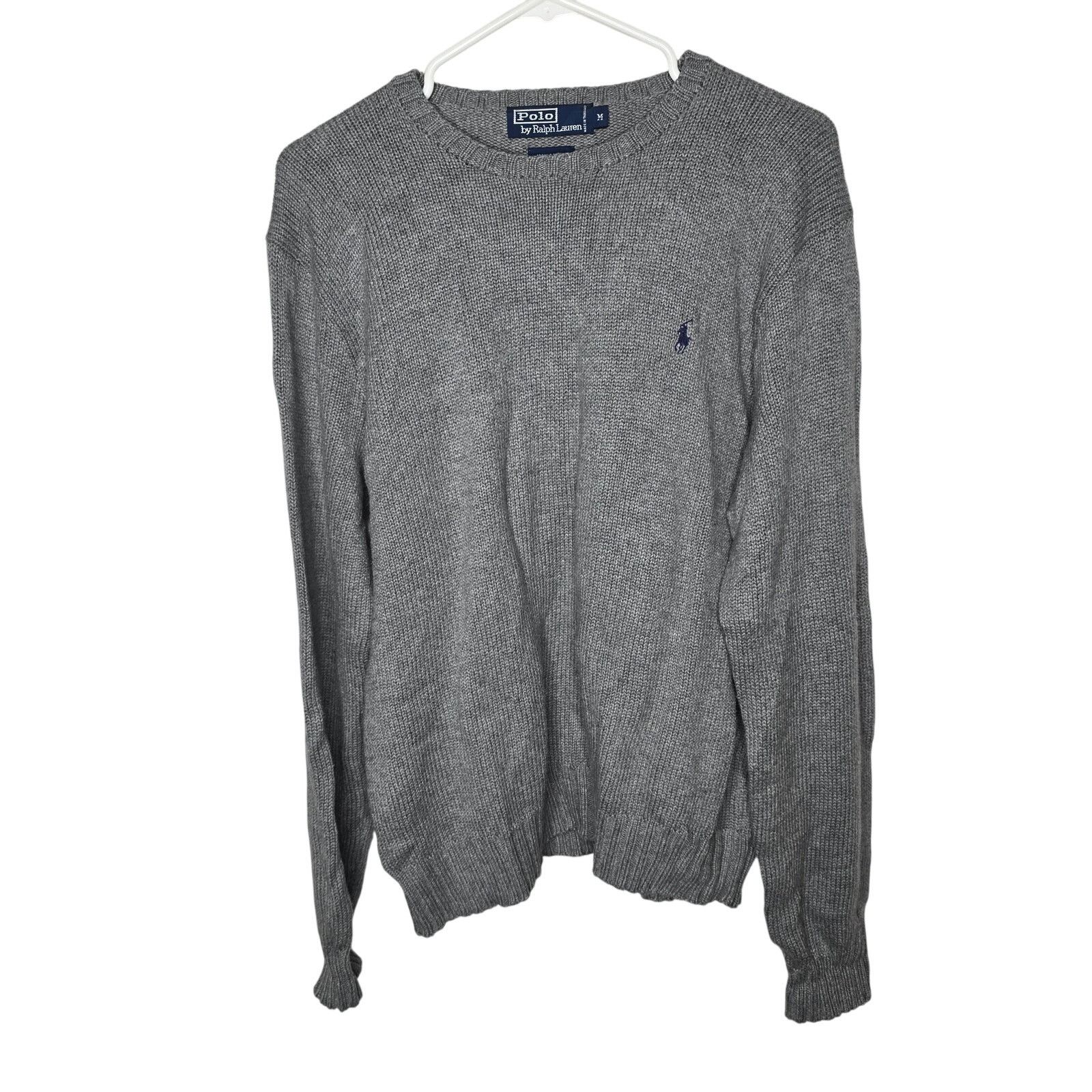 Polo Ralph Lauren Polo by Ralph Lauren Gray Cotton Crewneck Sweater Sz Medium Size US M / EU 48-50 / 2 - 1 Thumbnail
