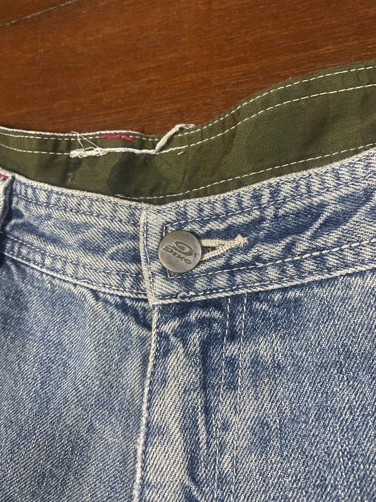 Japanese Brand Hawaiian Piko Jeans Cargo baggy distressed wide leg Size US 35 - 11 Thumbnail