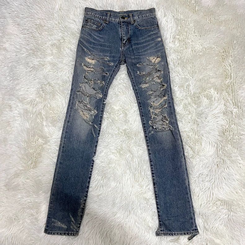 Saint Laurent Paris Saint Laurent Paris 13aw Damaged Jeans-2506 Size US 27 - 1 Thumbnail
