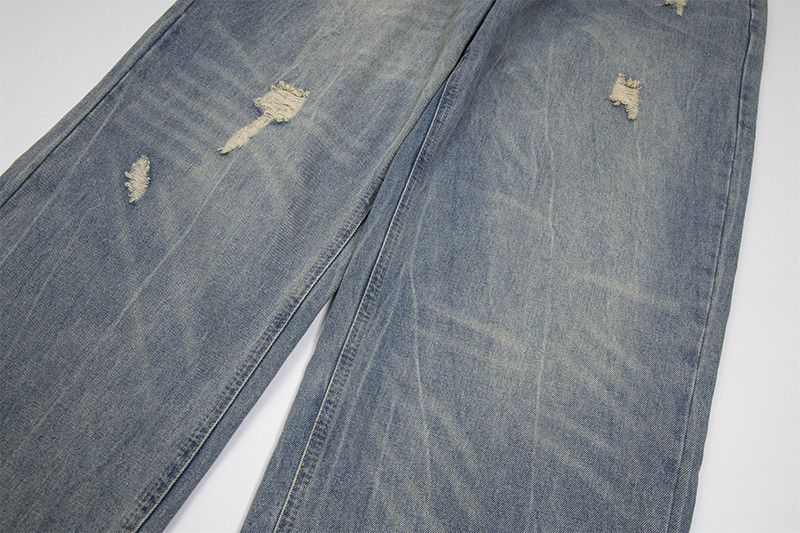 Vintage American retro high street loose distressed wide-leg jeans Size US 32 / EU 48 - 5 Thumbnail