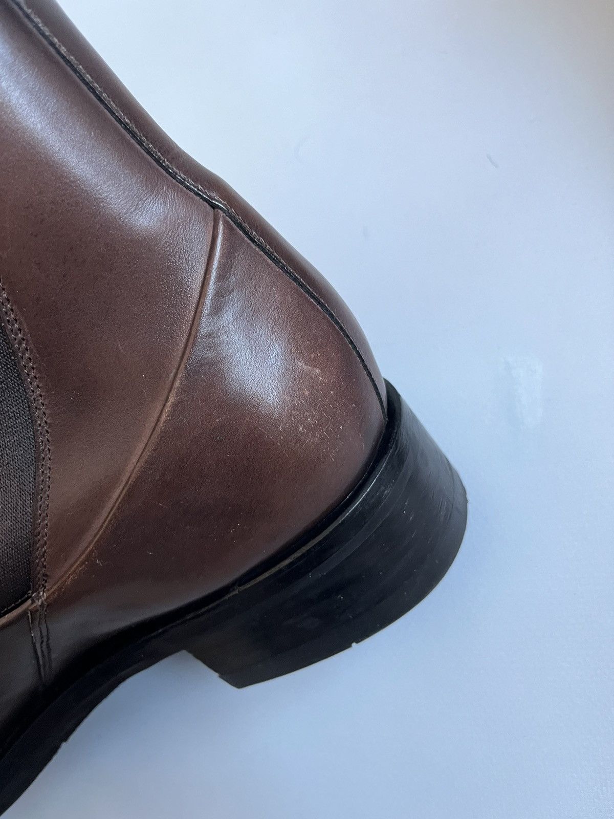 Santoni Santoni Men Brown Leather Chelsea Boots Size US 10.5 / EU 43-44 - 10 Thumbnail