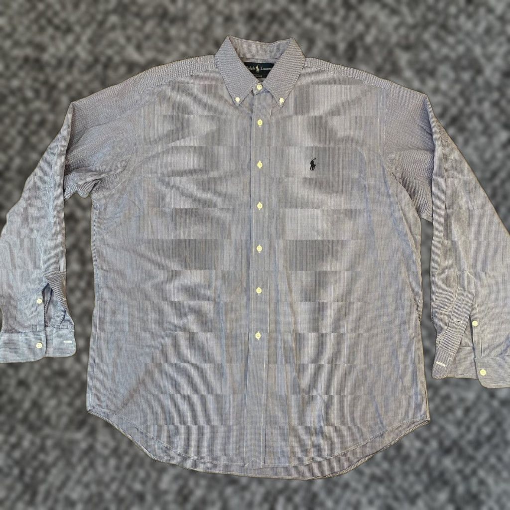 Polo Ralph Lauren VINTAGE Polo Ralph Lauren Blake Shirt Mens L Blue White Gingham Check Twill Shirt Size US L / EU 52-54 / 3 - 1 Thumbnail