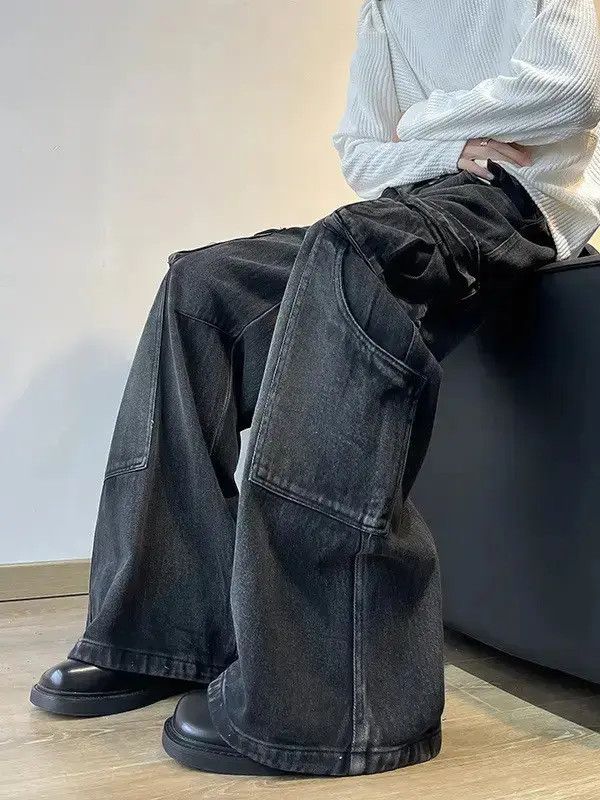 Japanese Brand Retro loose high street straight leg jeans Size US 32 / EU 48 - 5 Thumbnail