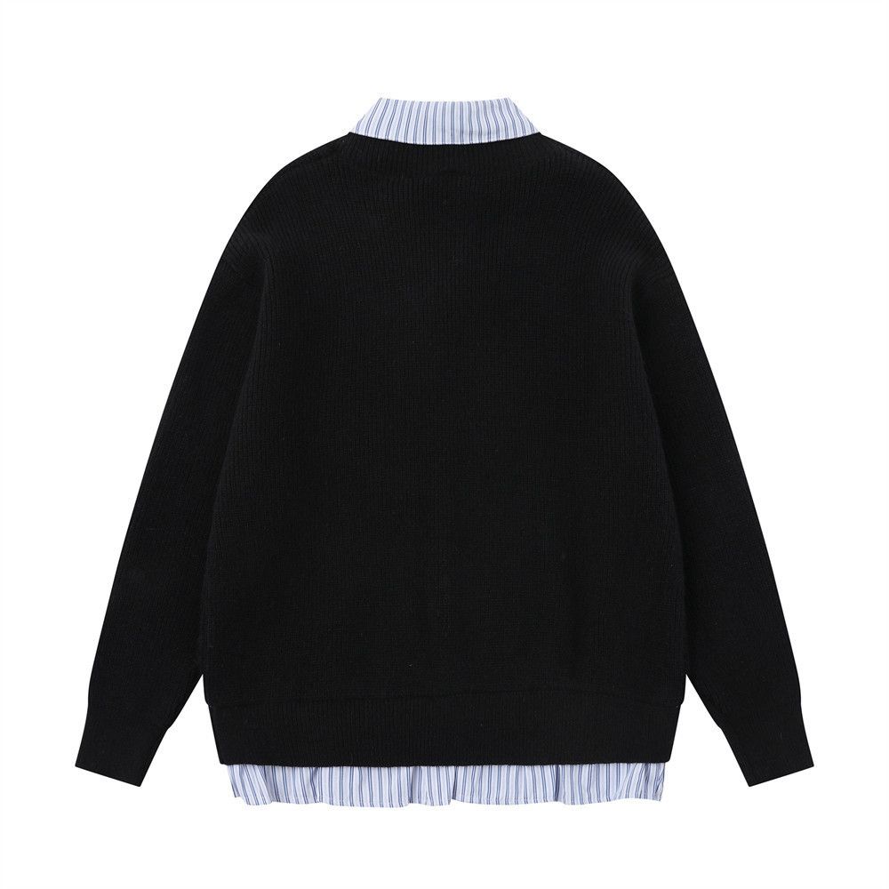 Vintage Men's loose striped POLO collar fake two-piece sweater Size US M / EU 48-50 / 2 - 2 Thumbnail