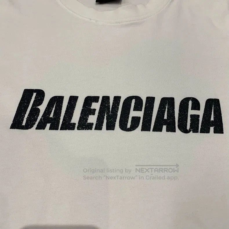 Balenciaga Balenciaga White Distressed Logo T-shirt. Size US XS / EU 42 / 0 - 6 Thumbnail