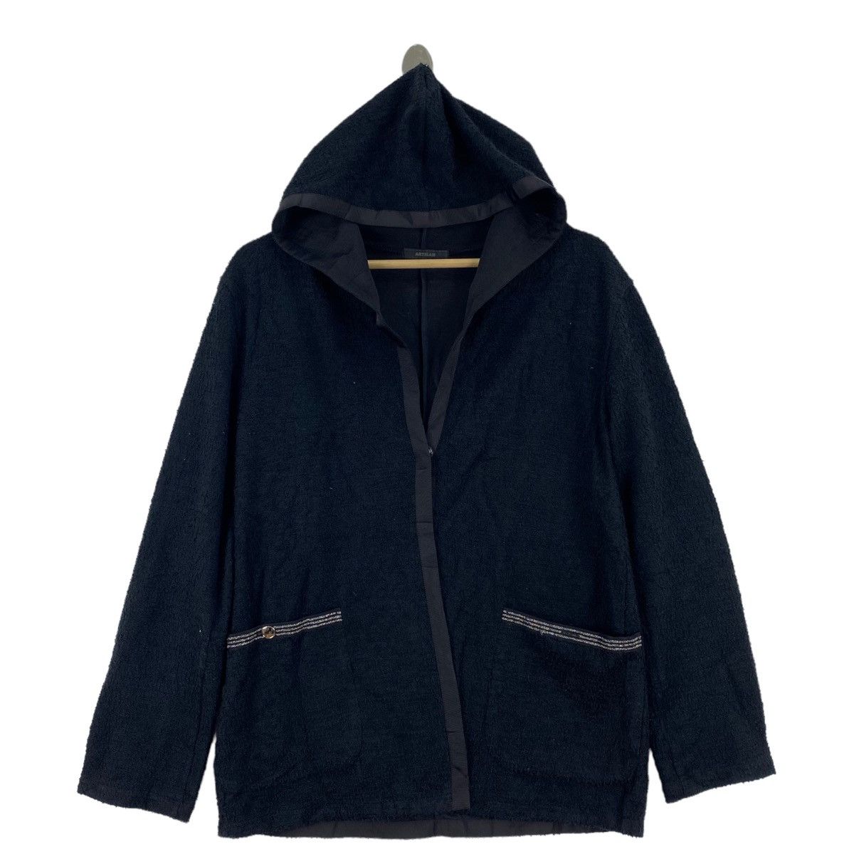 Studio D'Artisan STUDIO D ARTISAN Black Retro Sherpa Hooded Cardigan Sweater Size US S / EU 44-46 / 1 - 1 Thumbnail