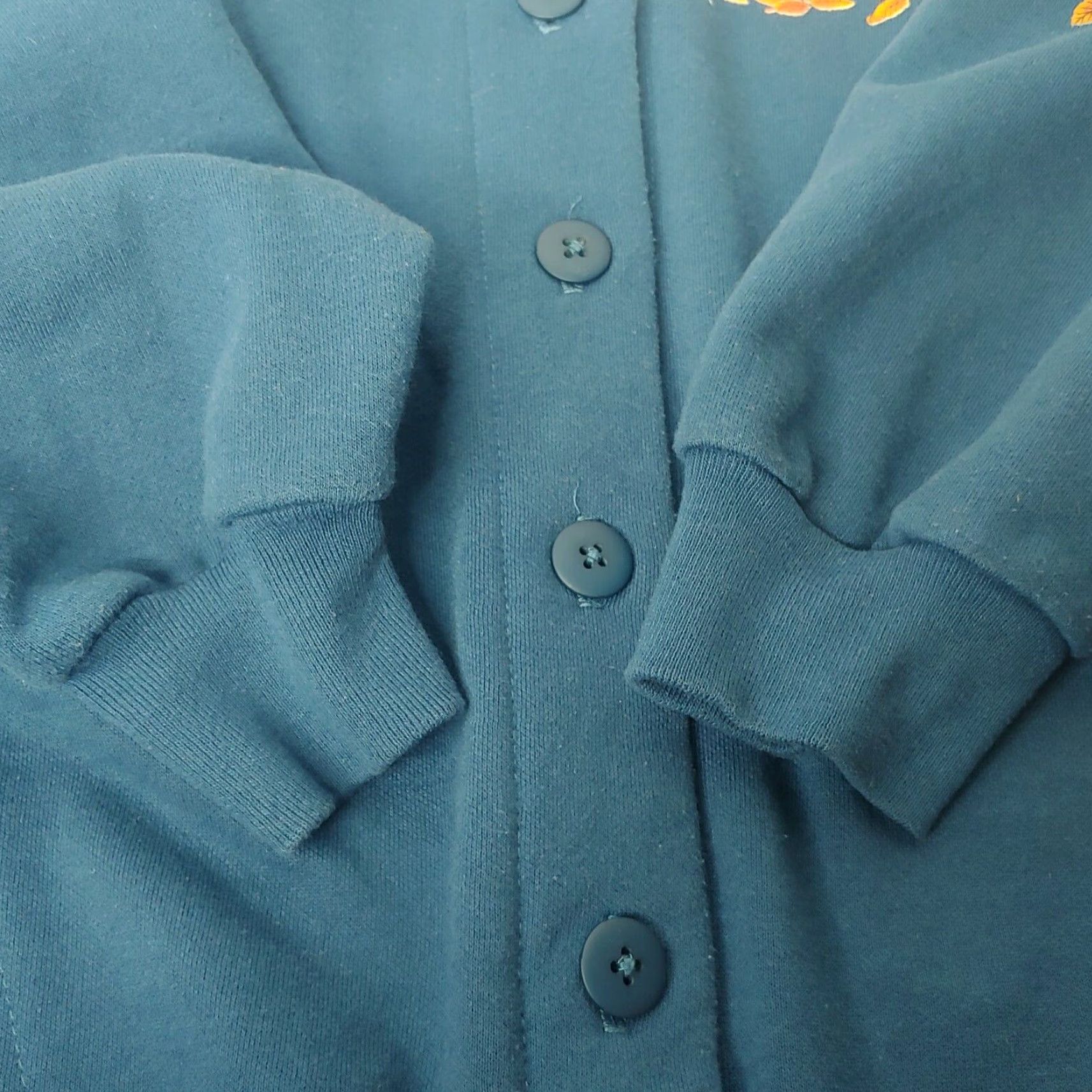 Vintage VINTAGE Morning Sun Cardigan Sweatshirt Large Blue Farm Nature Autumn Leaves Size L / US 10 / IT 46 - 6 Thumbnail