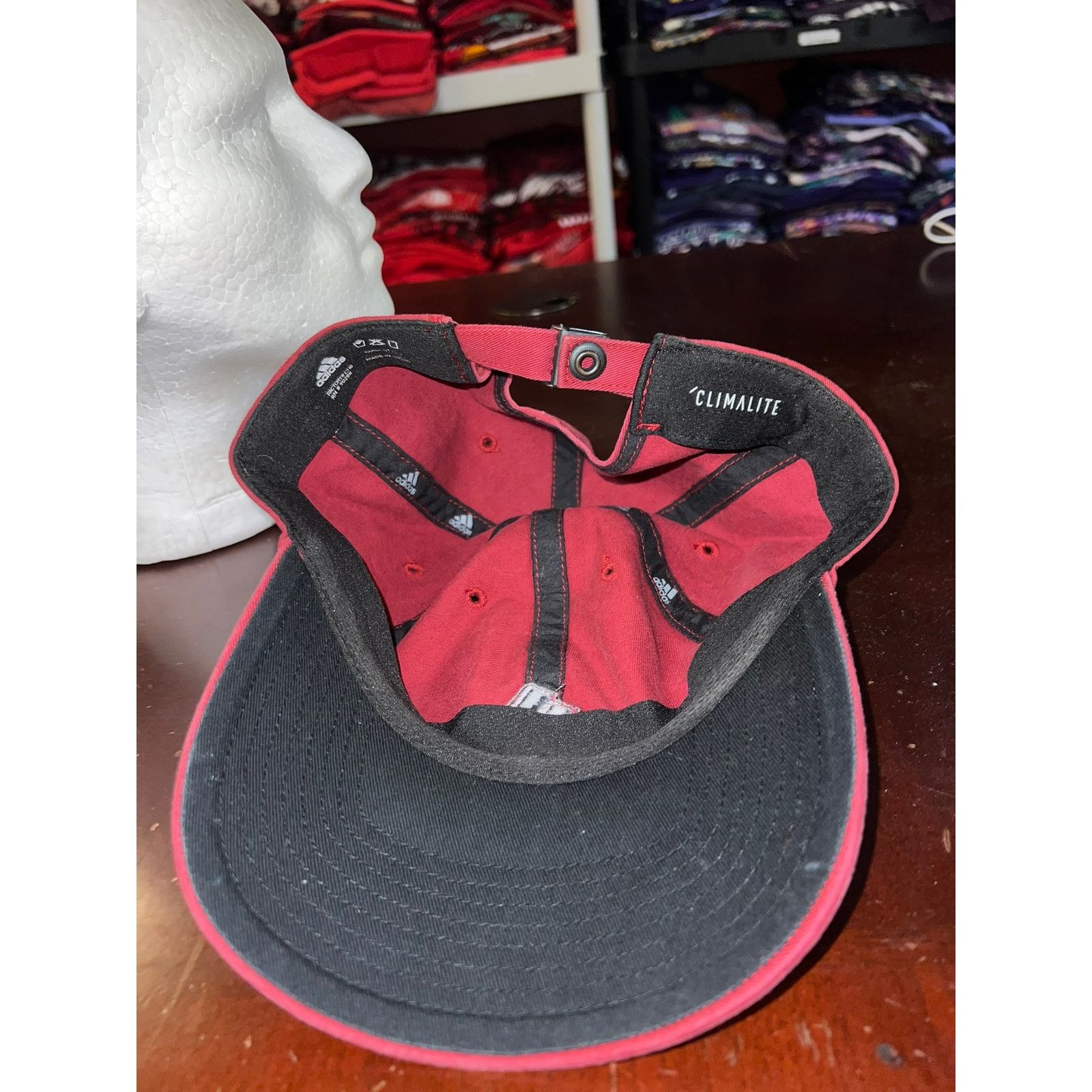 Adidas Vintage Adidas Hat 3 Stripes Red Gray Cap Headwear Climalite Size ONE SIZE - 6 Thumbnail