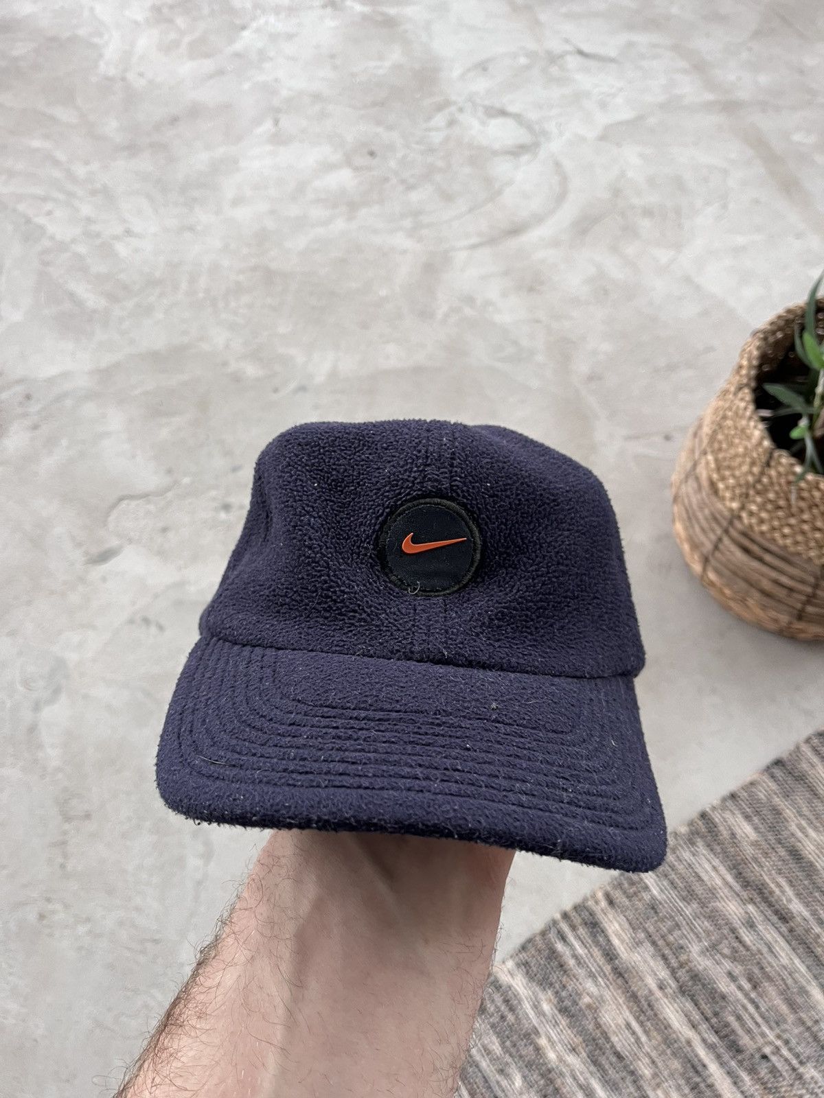 Nike 90s Vintage Nike Navy Blue Fleece cap earflaps Y2K outdoor Size ONE SIZE - 3 Thumbnail
