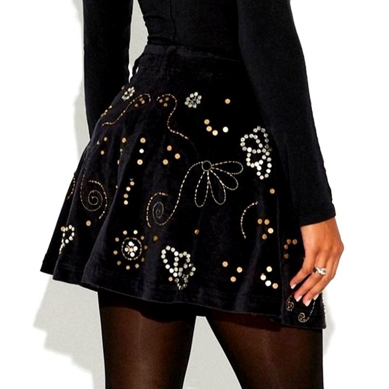 Free People Free People Quetzal Studded Mini Skirt Black size 6 Size 28" / US 6 / IT 42 - 7 Thumbnail