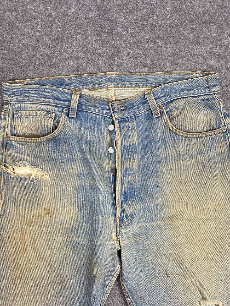 Levi's vintage levis 501-0000 distressed denim nice design Size US 38 / EU 54 - 9 Thumbnail