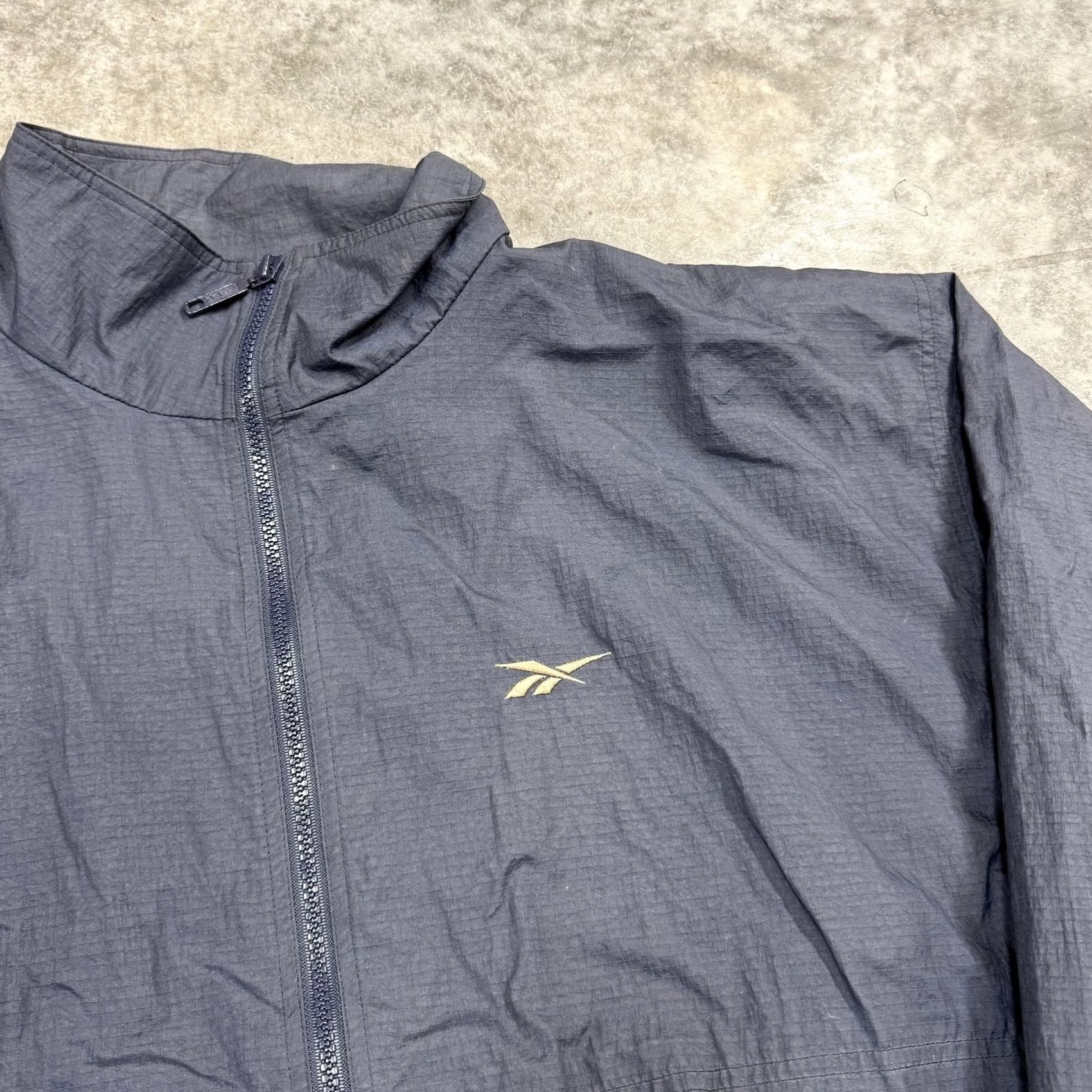 Reebok Reebok Jacket Windbreaker Mens Large Navy Blue Full Zip Lightweight Embroidered Size US L / EU 52-54 / 3 - 2 Thumbnail