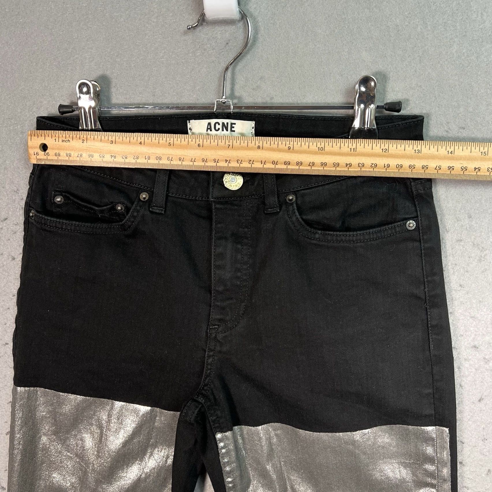 Acne Studios Acne Studios Skin 5 Jeans Women Denim Skinny 28x34 Black Foil W28 L34 Adult Womens Size 28" / US 6 / IT 42 - 2 Thumbnail