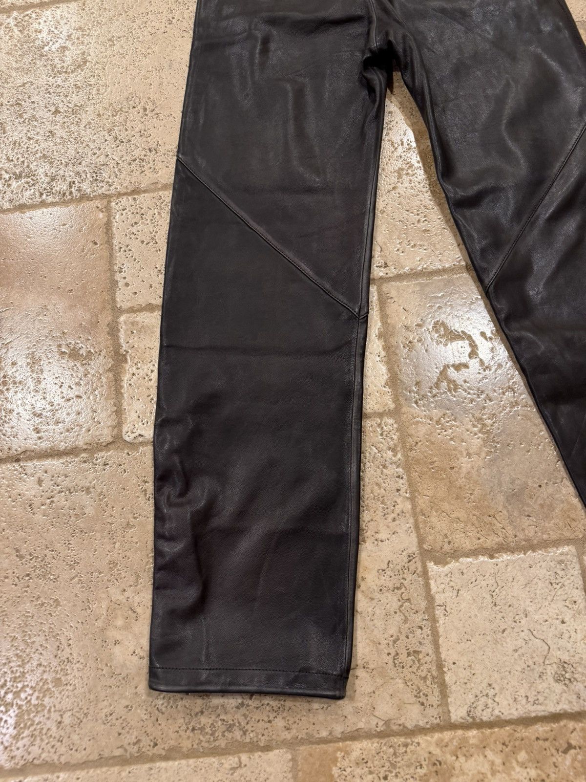 Acne Studios Acne Studios Leather Dark Brown Straight Leg Pants Size 32" / US 10 / IT 46 - 9 Thumbnail