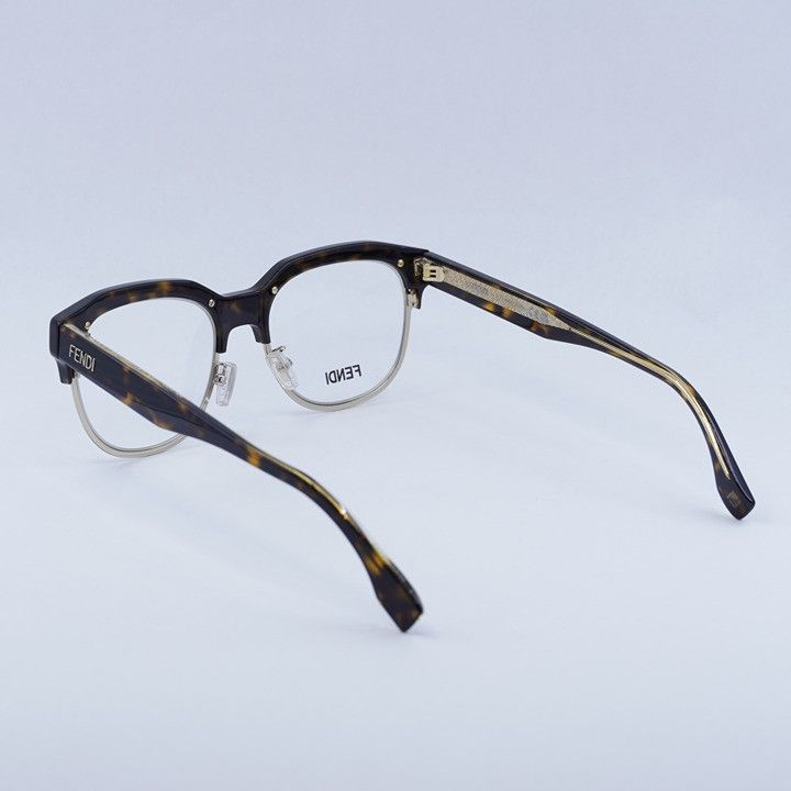 Fendi Fendi FE50068U 052 Eyeglasses Havana / Gold 52mm Browline Size ONE SIZE - 5 Thumbnail