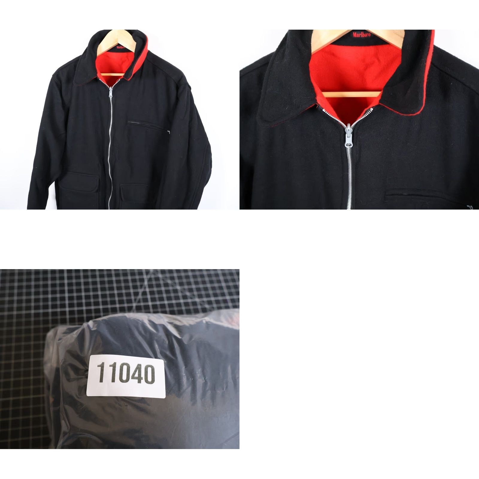 Marlboro Marlboro Reversible Wool Jacket Mens Large Velvet Black Red Oversized VTG Bomber 90s Hipster Retro Full Zip Pockets Size US L / EU 52-54 / 3 - 10 Thumbnail