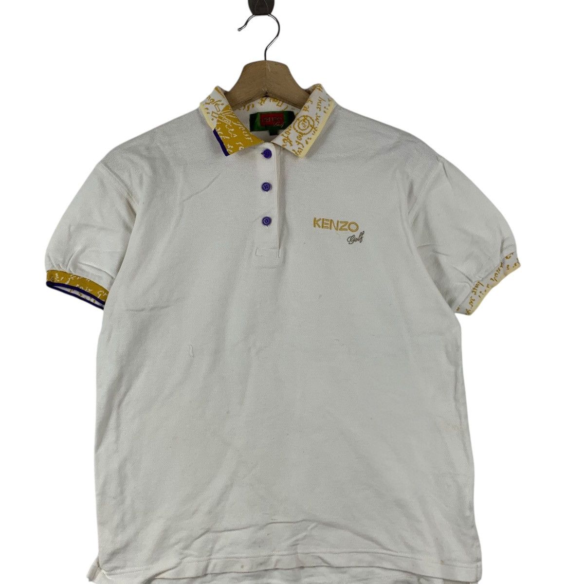 Kenzo Vintage KENZO PARIS GOLF Collection Ringer Polo Tee Shirt Size S / US 4 / IT 40 - 3 Thumbnail