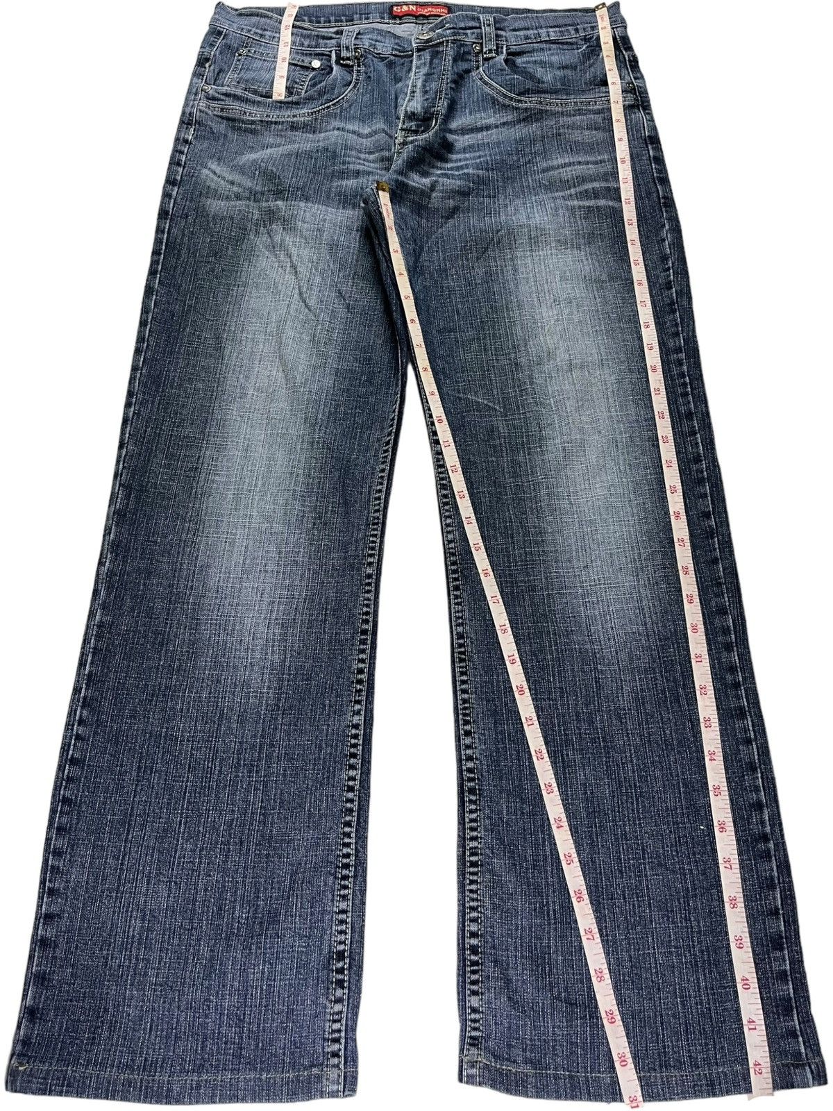 Japanese Brand Vintage Japanese Brand Faded Blue Wash Baggy Jeans Size US 36 / EU 52 - 12 Thumbnail