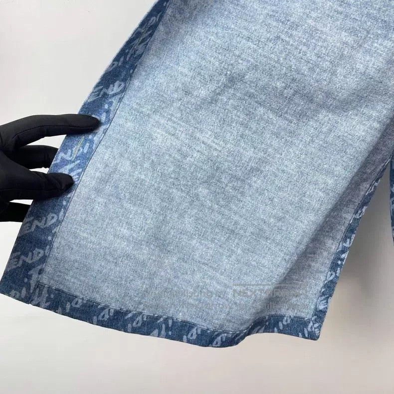 Fendi Fendi All print blue denim short-sleeve shirt Size S / US 4 / IT 40 - 7 Thumbnail