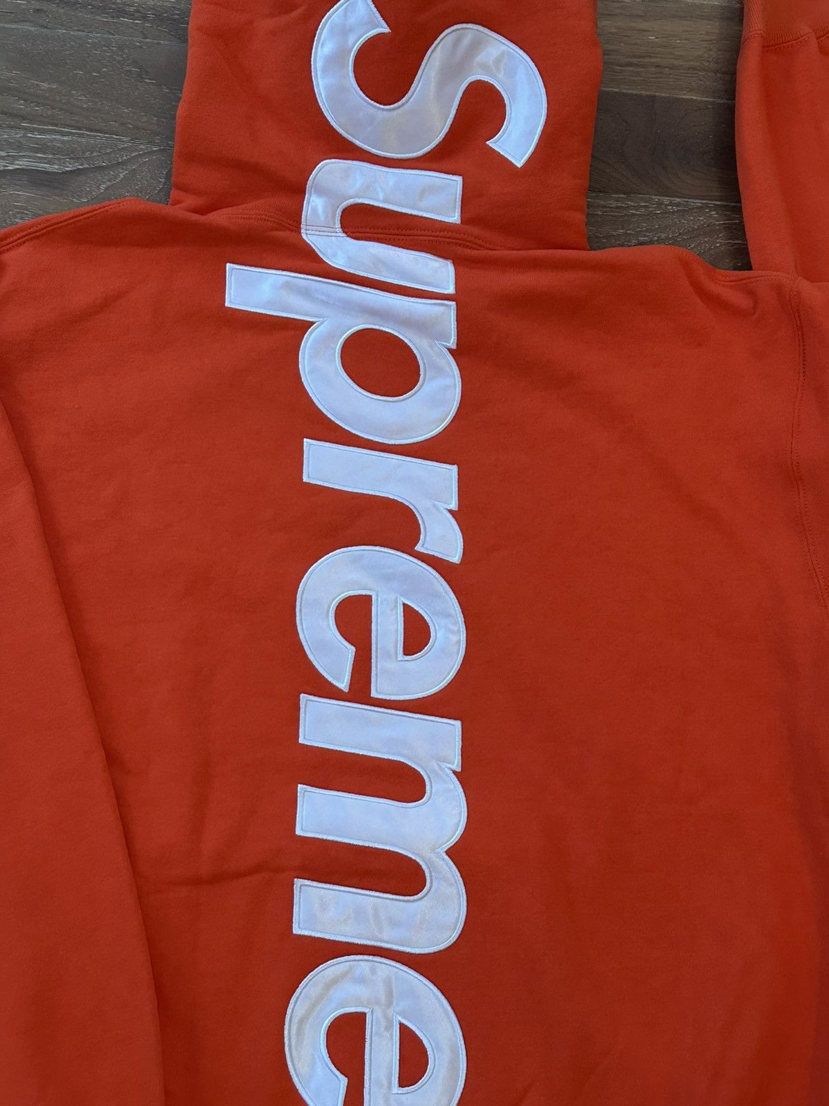 Supreme Supreme Orange Satin Logo Hoodie Size US L / EU 52-54 / 3 - 3 Thumbnail