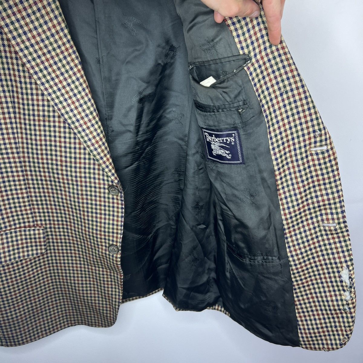 Burberry × Designer × Vintage Vintage Burberry Men’s Blazer Jacket Wool Luxury Classic Size 42R - 7 Thumbnail