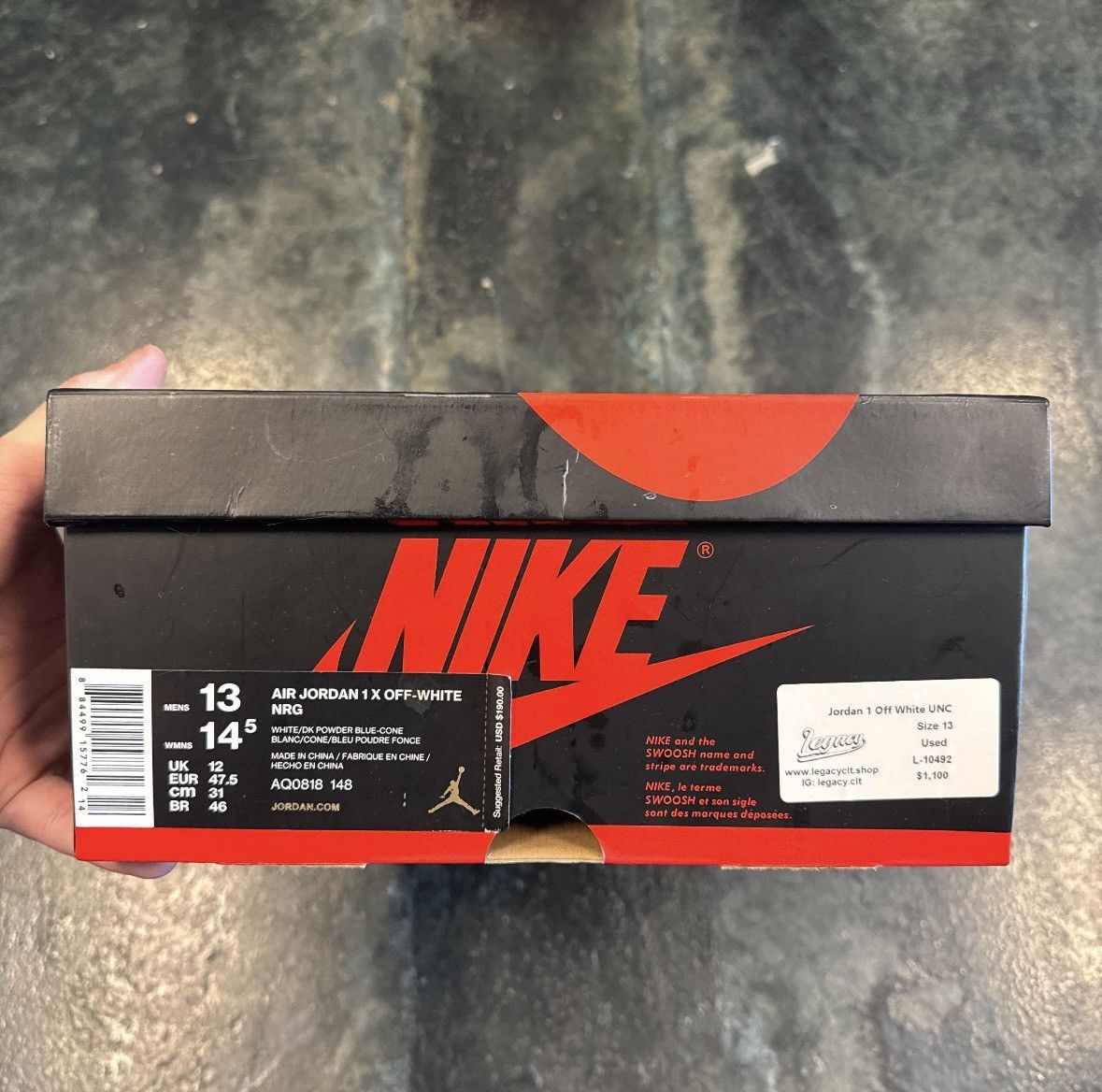 Nike × Off-White Jordan 1 Off White UNC Size US 13 / EU 46 - 6 Thumbnail