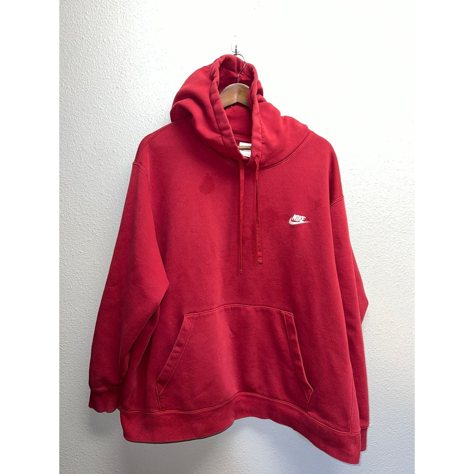 Nike Nike Red Hoodie Kangaroo Pocket Pullover Dark Red Stained 3X Size US XXL / EU 58 / 5 - 1 Thumbnail