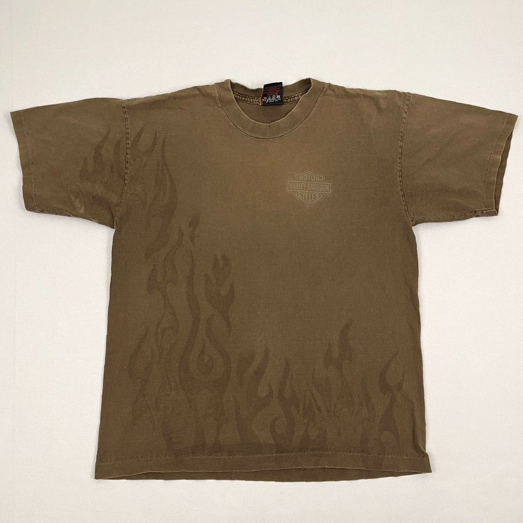 Harley Davidson VTG 90s Harley-Davidson Shirt Mens M Faded Brown Flame Graphic Tee Size US M / EU 48-50 / 2 - 2 Thumbnail