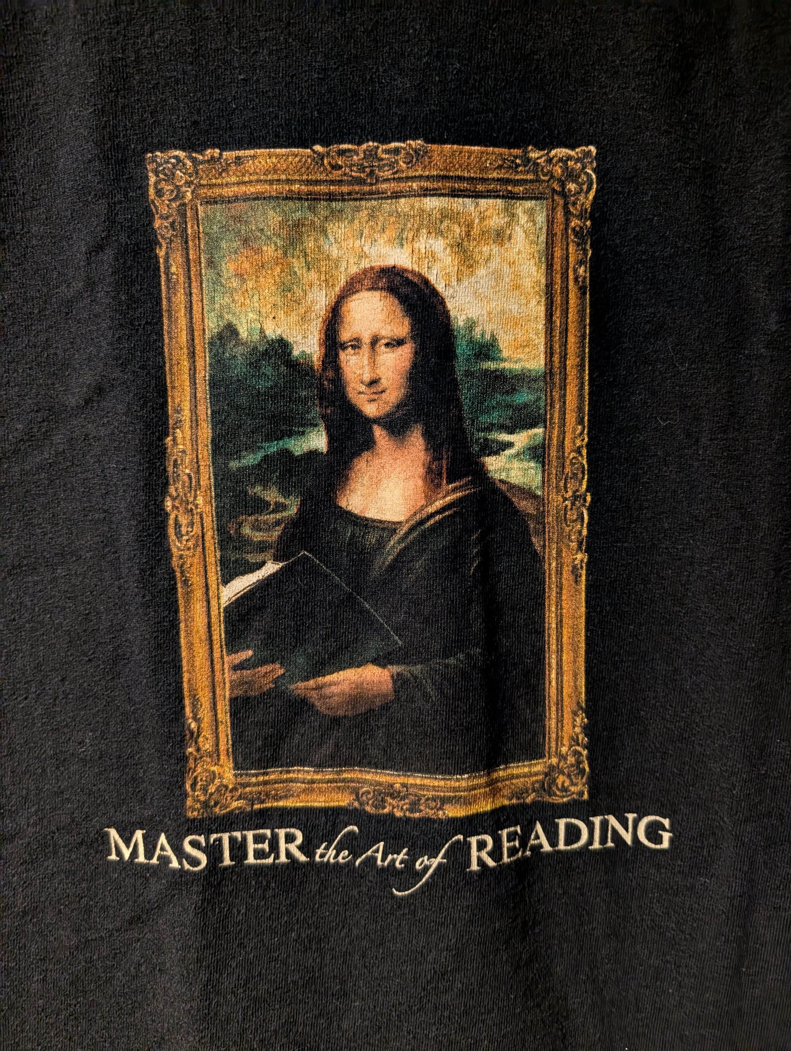 Arts & Science Vtg Hanes Mona Lisa Master the Art of Reading Art Tee Size US S / EU 44-46 / 1 - 2 Thumbnail