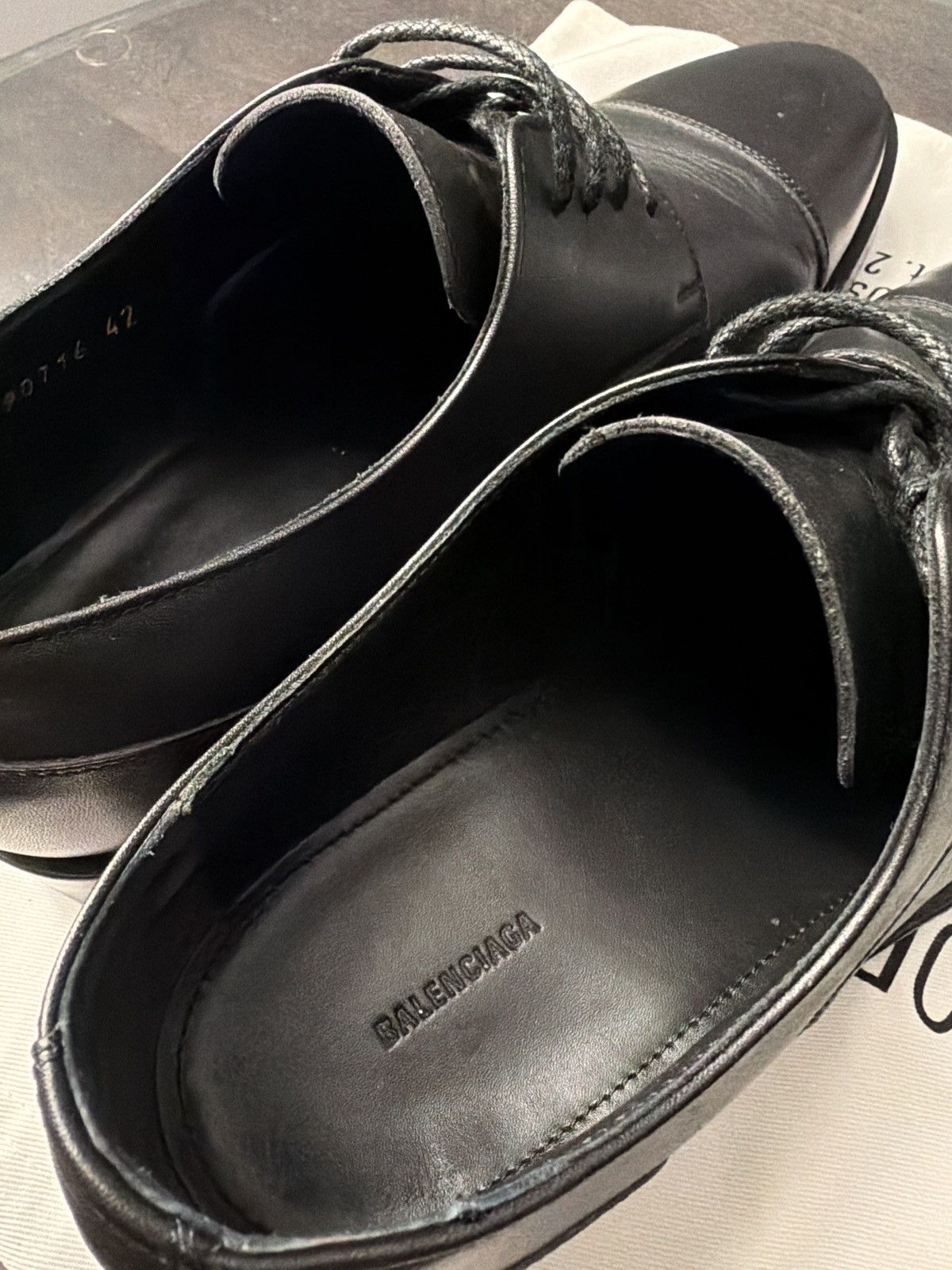 Balenciaga Balenciaga Logo Derby Dress Shoes Black Leather Size 10 Size US 9 / EU 42 - 6 Thumbnail