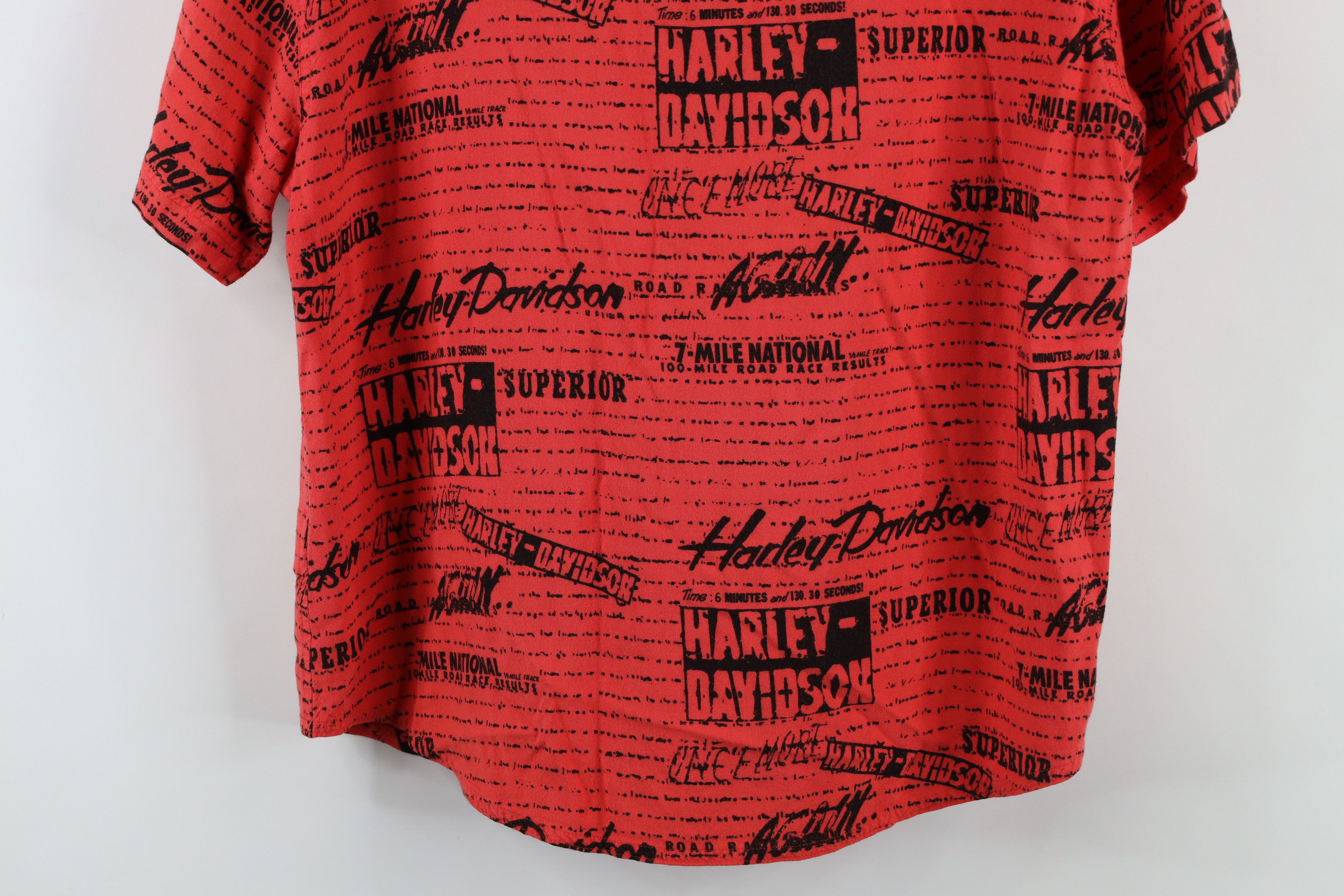 Harley Davidson × Vintage Vintage Y2K Harley Davidson All Over Print Button Shirt Size L / US 10 / IT 46 - 10 Thumbnail