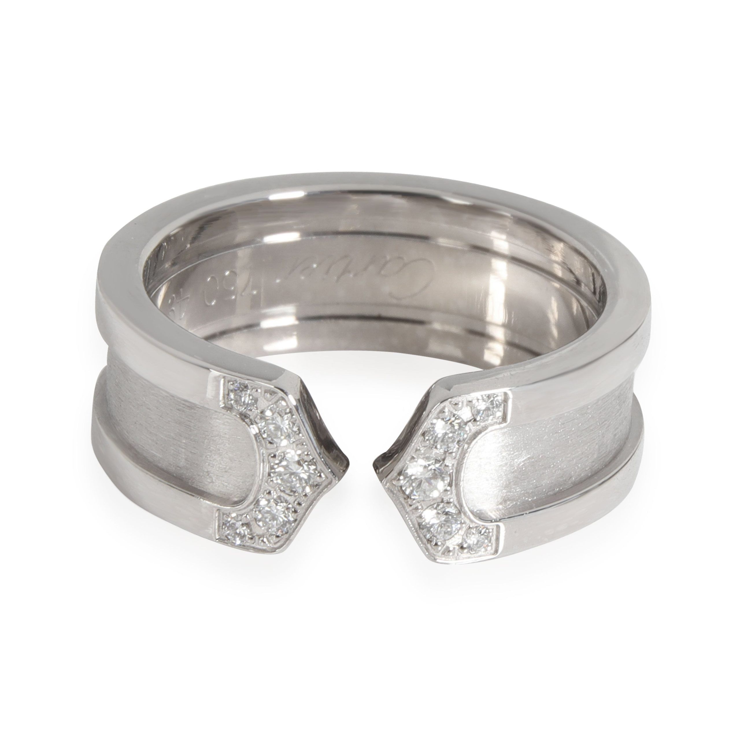 image of Cartier C De Cartier Band In 18K White Gold 0.10 Ctw, Women's