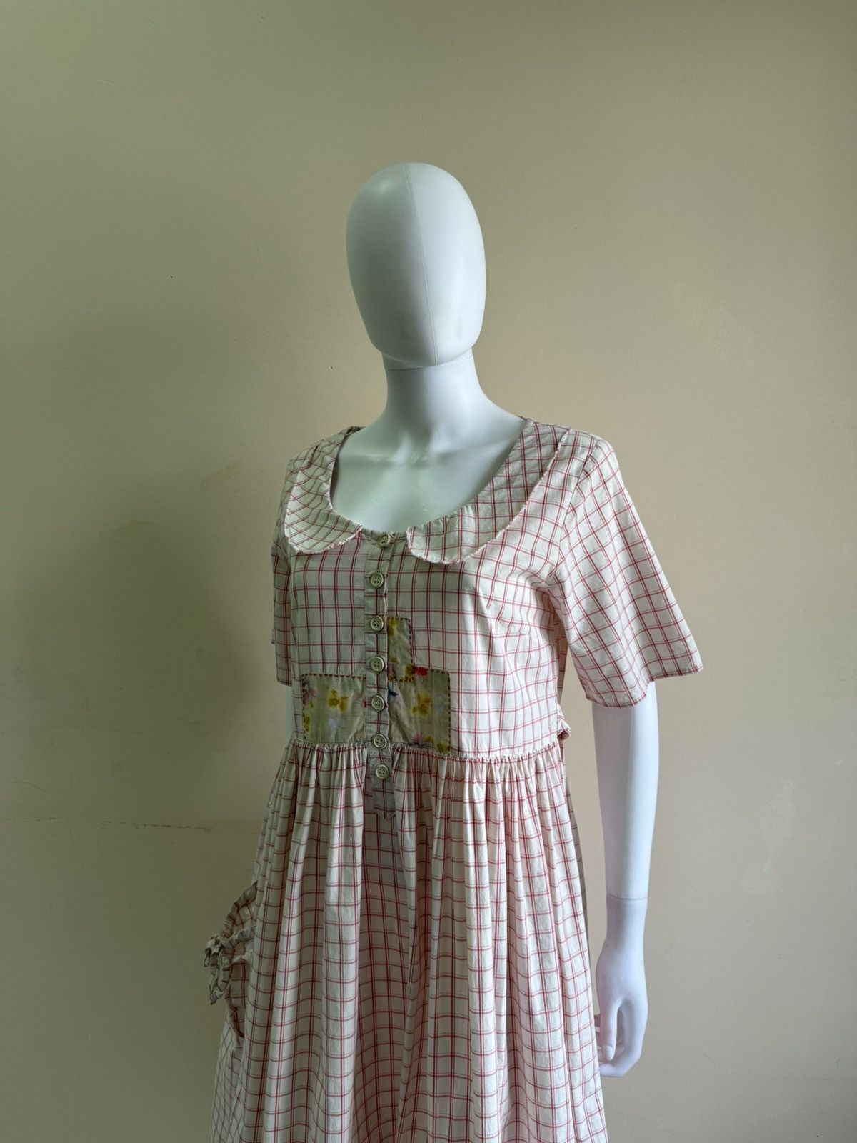 Vintage Ewa I Walla Pink Short Sleeve Checkered Midi Dress Size S Size S / US 4 / IT 40 - 6 Thumbnail
