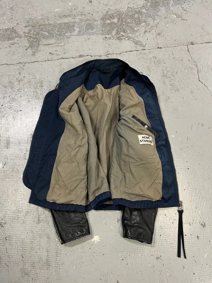 Acne Studios SS2013 Acne Studios Constrast Hybrid Leather & Nylon Navy Bomber Jacket Size US M / EU 48-50 / 2 - 9 Thumbnail