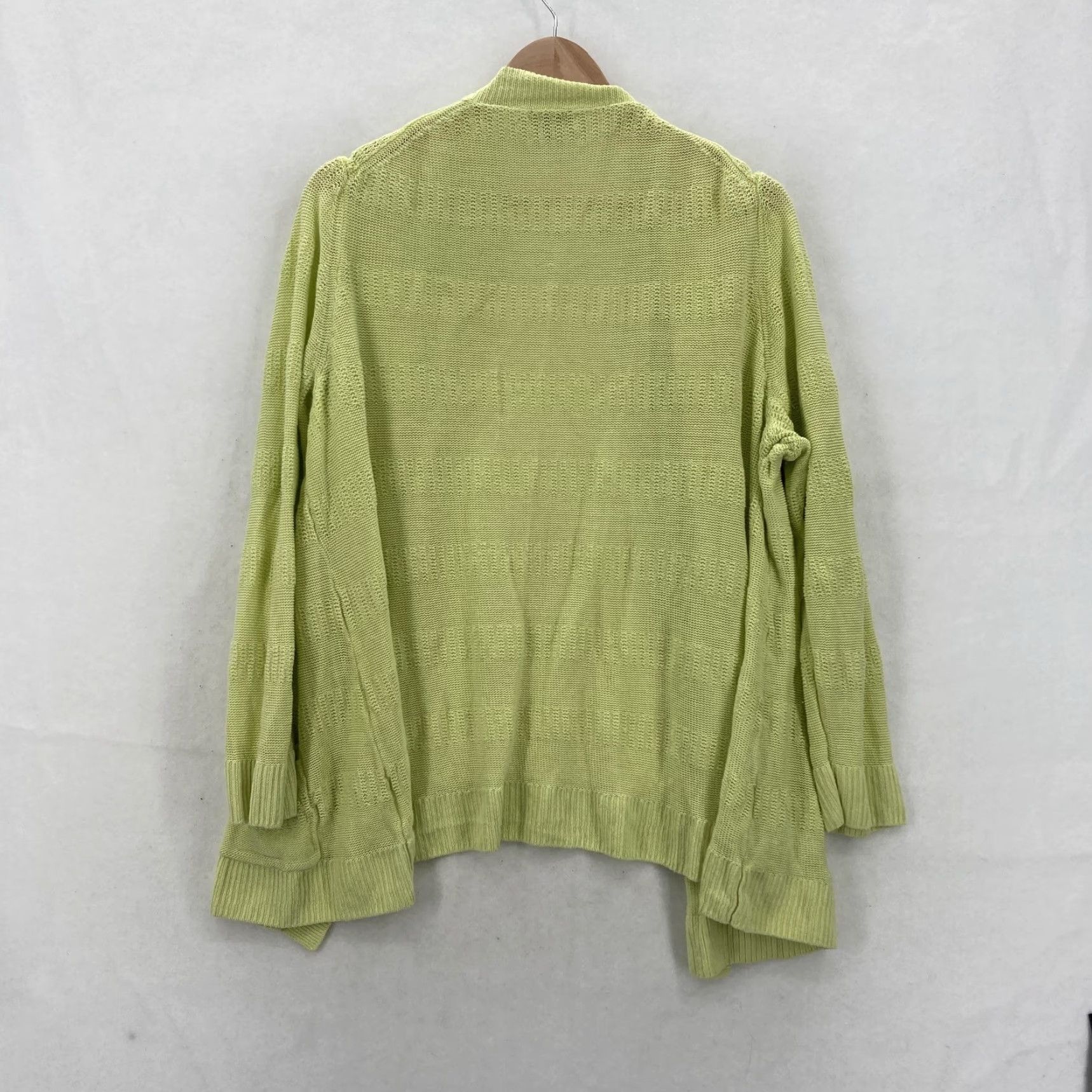 Talbots Talbots Cardigan Sweater Womens 2X Green Linen Open Front Pockets Knit V-Neck Long Sleeve Plus Size XXL / US 16-18 / IT 52-54 - 7 Thumbnail