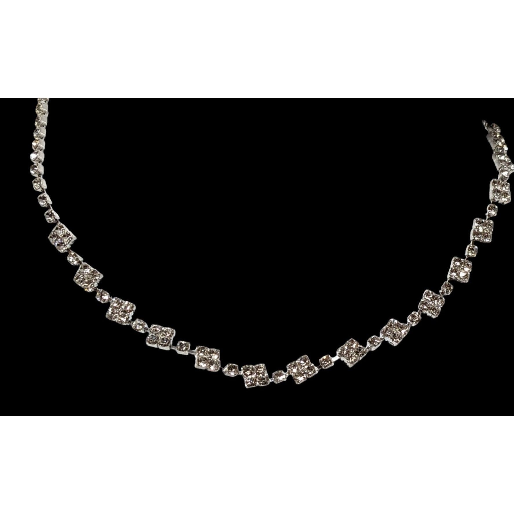 Other Elegant Glam Geometric Silver Rhinestone Necklace Size ONE SIZE - 2 Thumbnail