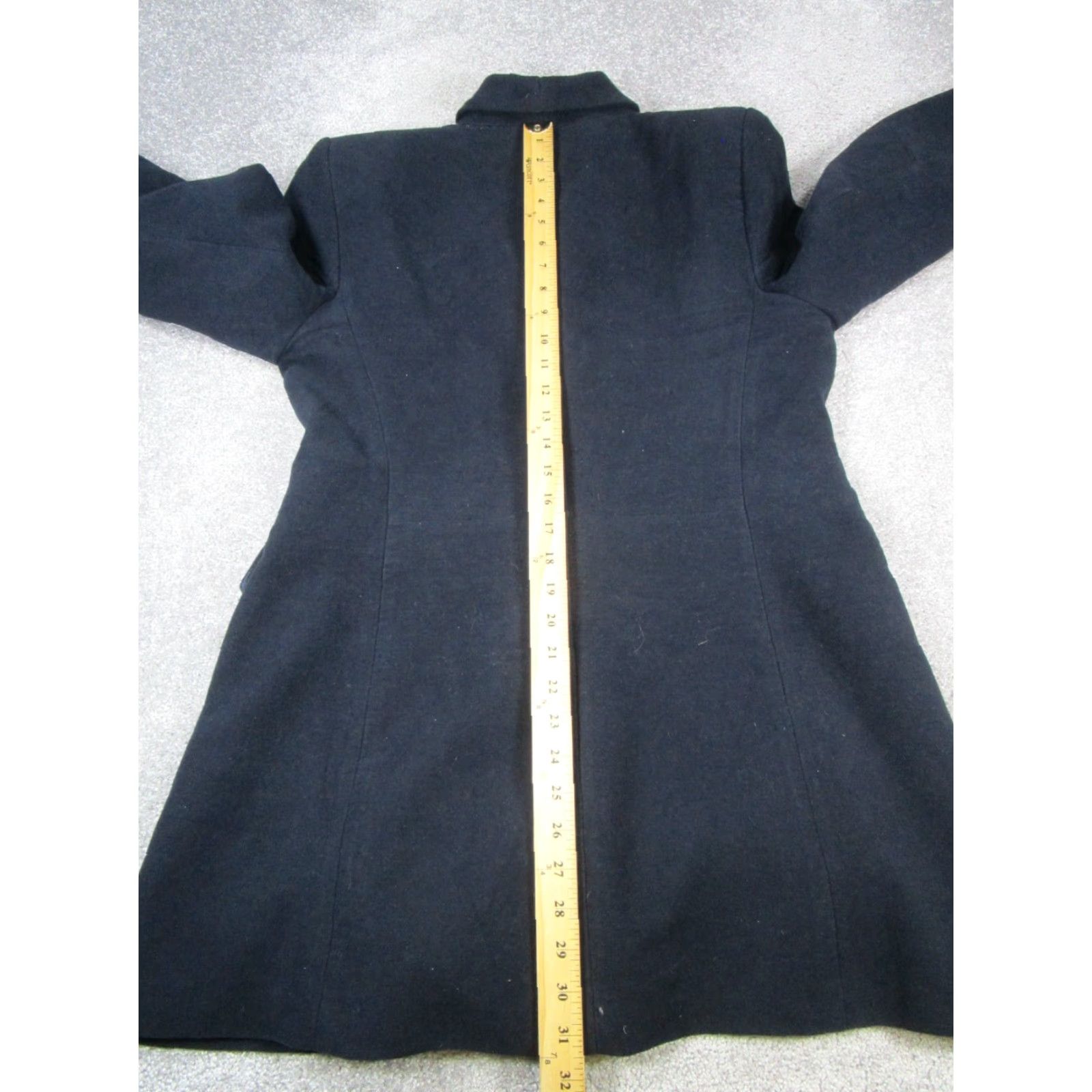 Zara VINTAGE Zara Overcoat Womens XL Black Cotton Tweed Long Coat Jacket Button - Zara Coat Womens XL Black Size XL / US 12-14 / IT 48-50 - 7 Thumbnail