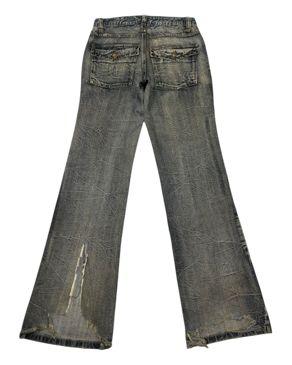 If Six Was Nine × Japanese Brand × Obelisk FLARE JEANS AUTHENTIC RUSTY DISTRESSED DENIM JEANS Size US 30 / EU 46 - 3 Thumbnail