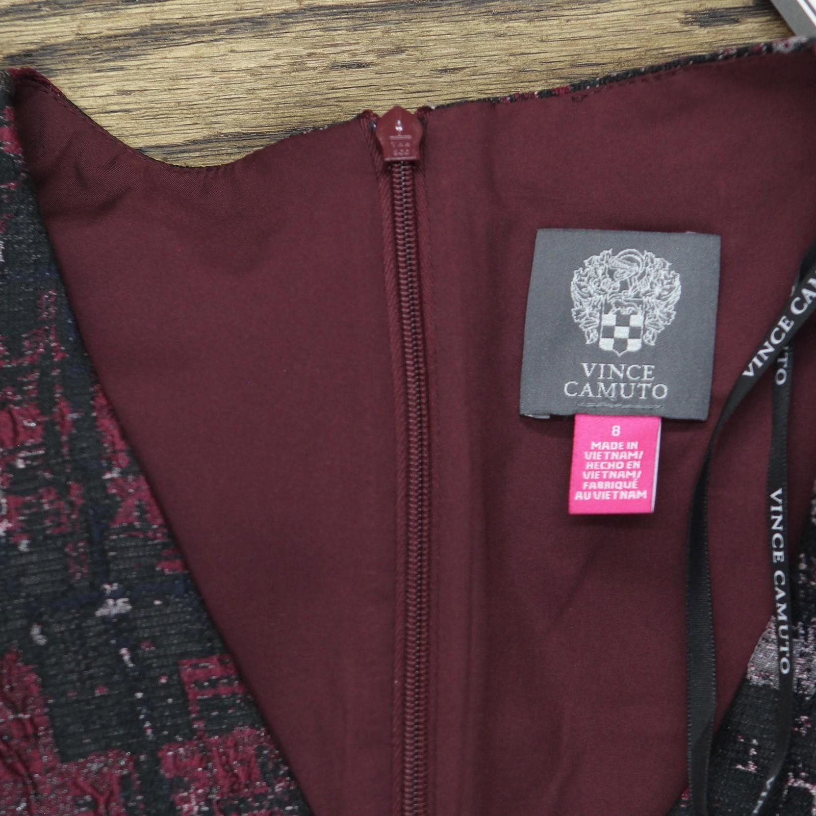 Vince Camuto Nwt Vince Camuto Fit Puff Sleeve Dress Vc4m5667 Wine Red 8 Size M / US 6-8 / IT 42-44 - 4 Thumbnail