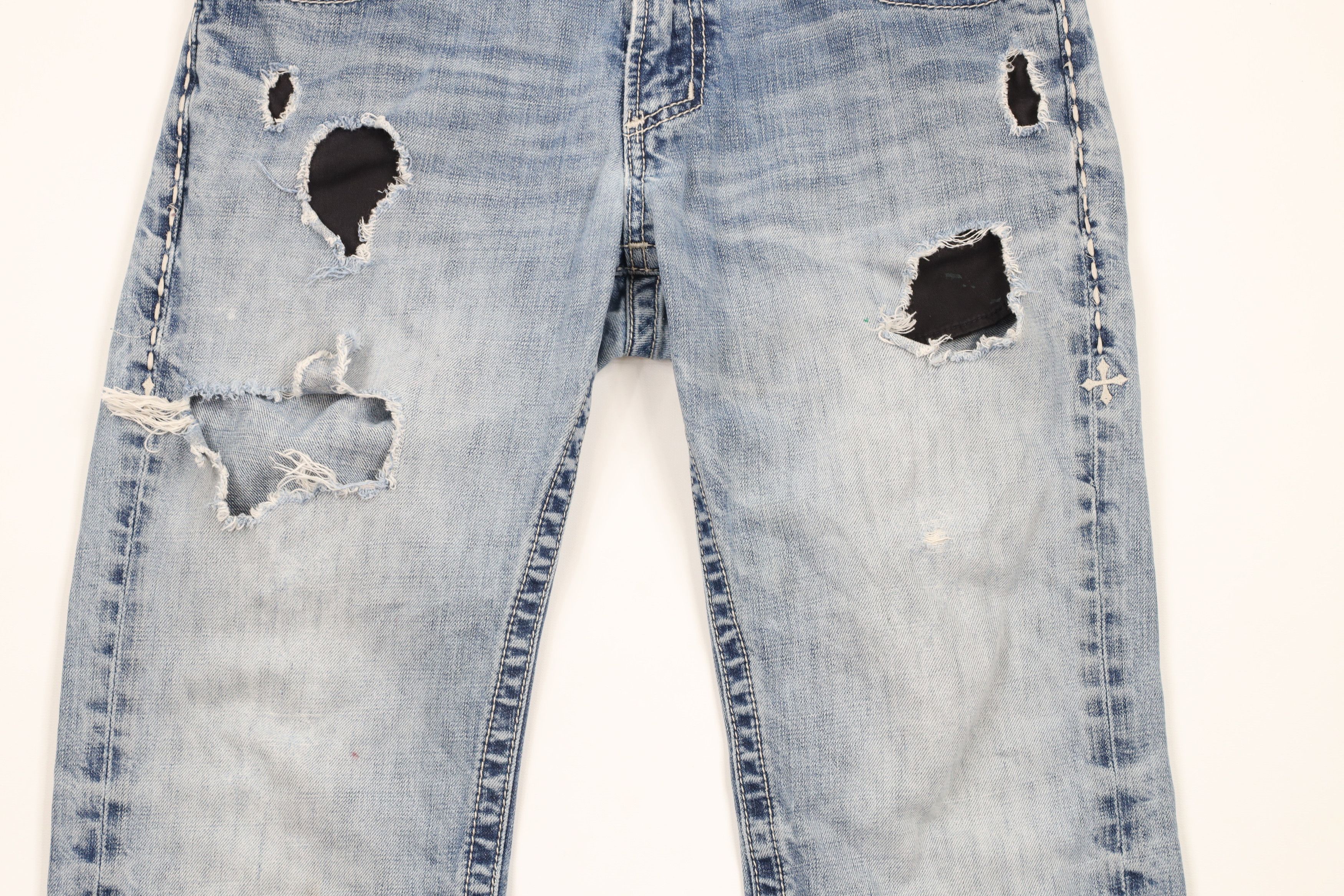 Affliction × Vintage Buckle BKE Affliction Blake Thick Stitch Cross UFC MMA Jeans Size US 32 / EU 48 - 3 Thumbnail