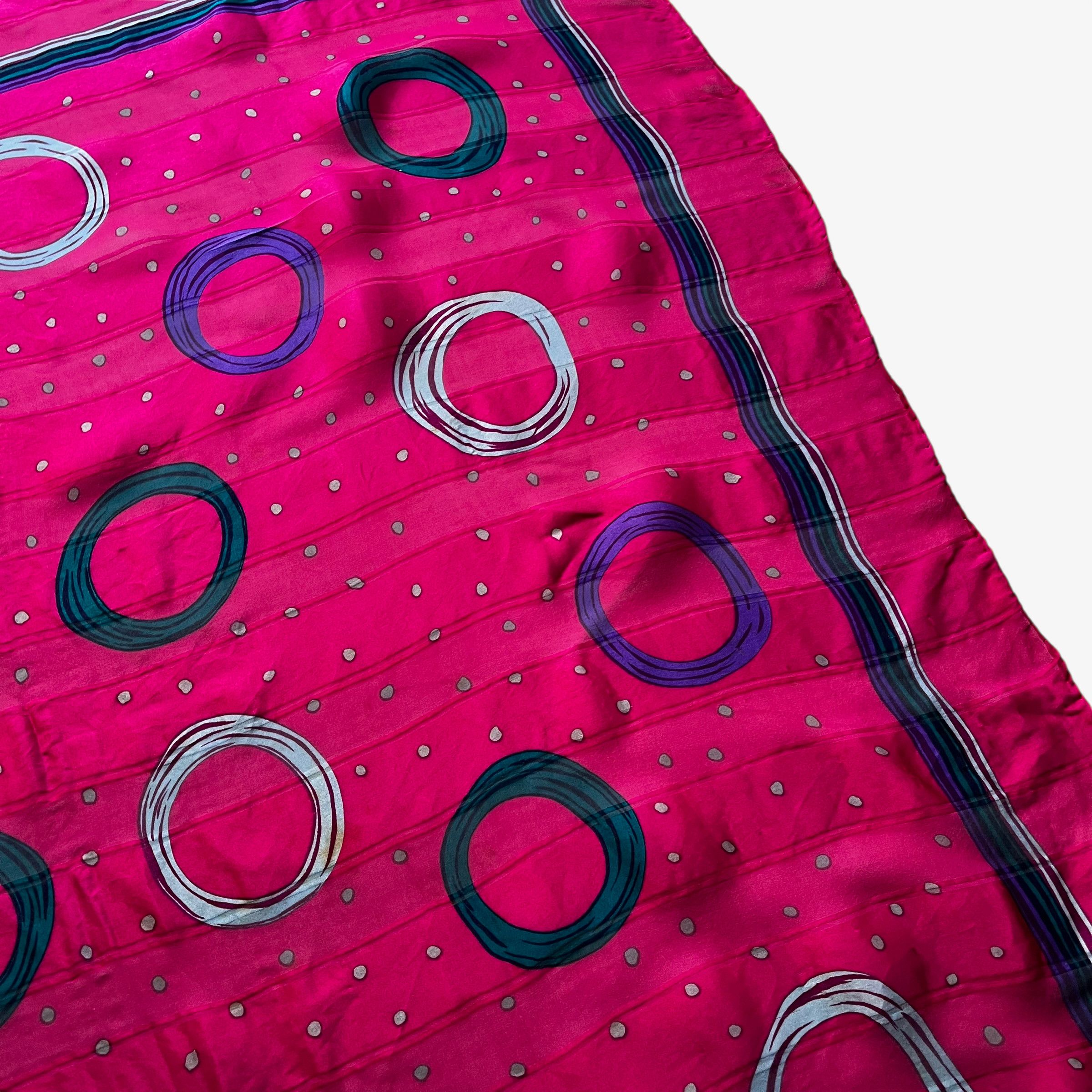 Givenchy Vintage 80s Givenchy Polka Dot Print Pink Silk Scarf Size ONE SIZE - 5 Thumbnail
