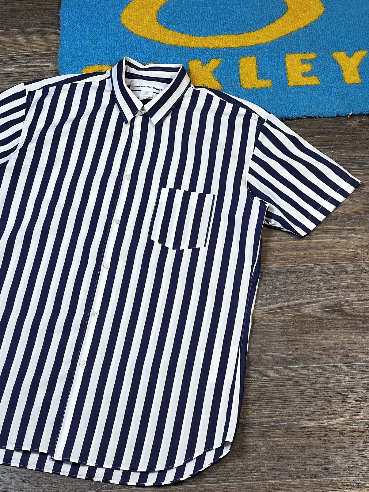 Comme des Garcons SHIRT × Vintage Comme Des Garçons SHIRT Stripped Blue Buttons Up Shirt Size US L / EU 52-54 / 3 - 1 Thumbnail