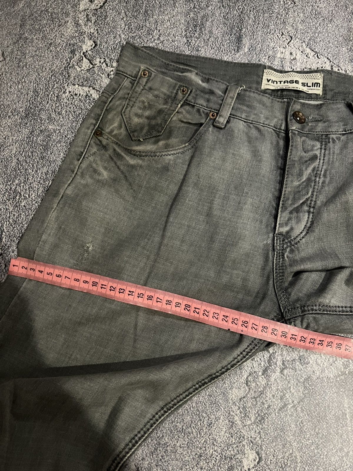 Vintage Streetwear Grunge Y2K Gray Slim Jeans — Balenciaga Style Size US 33 - 8 Thumbnail
