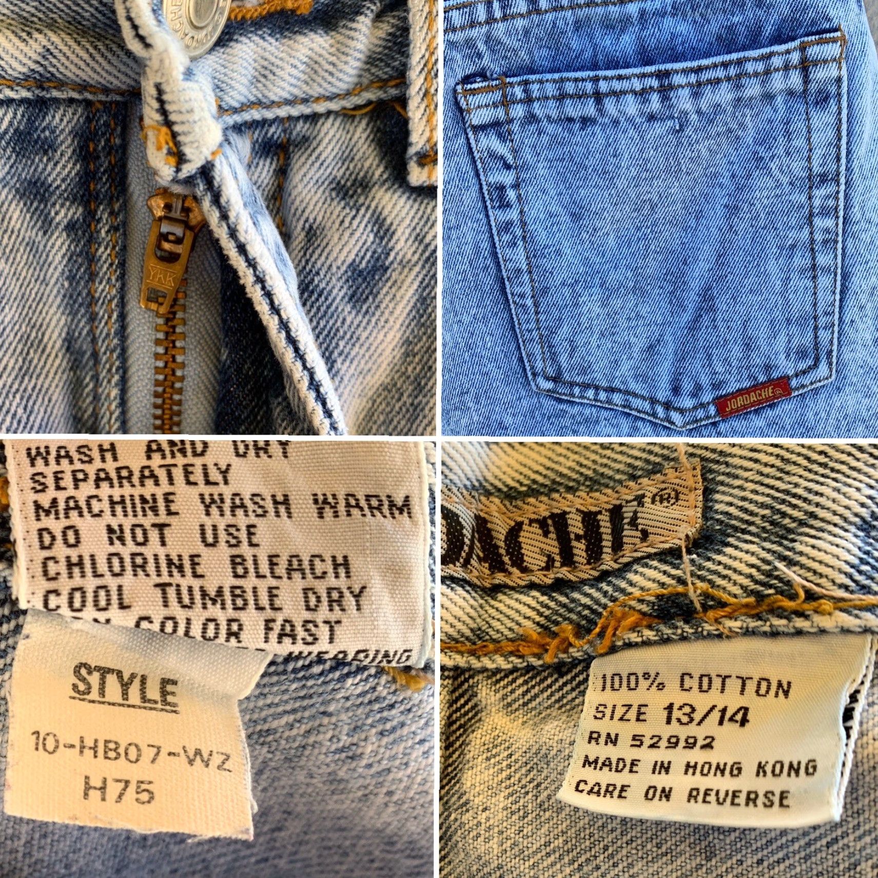 Jordache VINTAGE Jordache Jeans High Waist Tapered Leg Zipper Acid Wash 27 1/2” Waist 14 Blue Mens Jeans 1980s Jordache Size 36" / US 14 / IT 50 - 5 Thumbnail