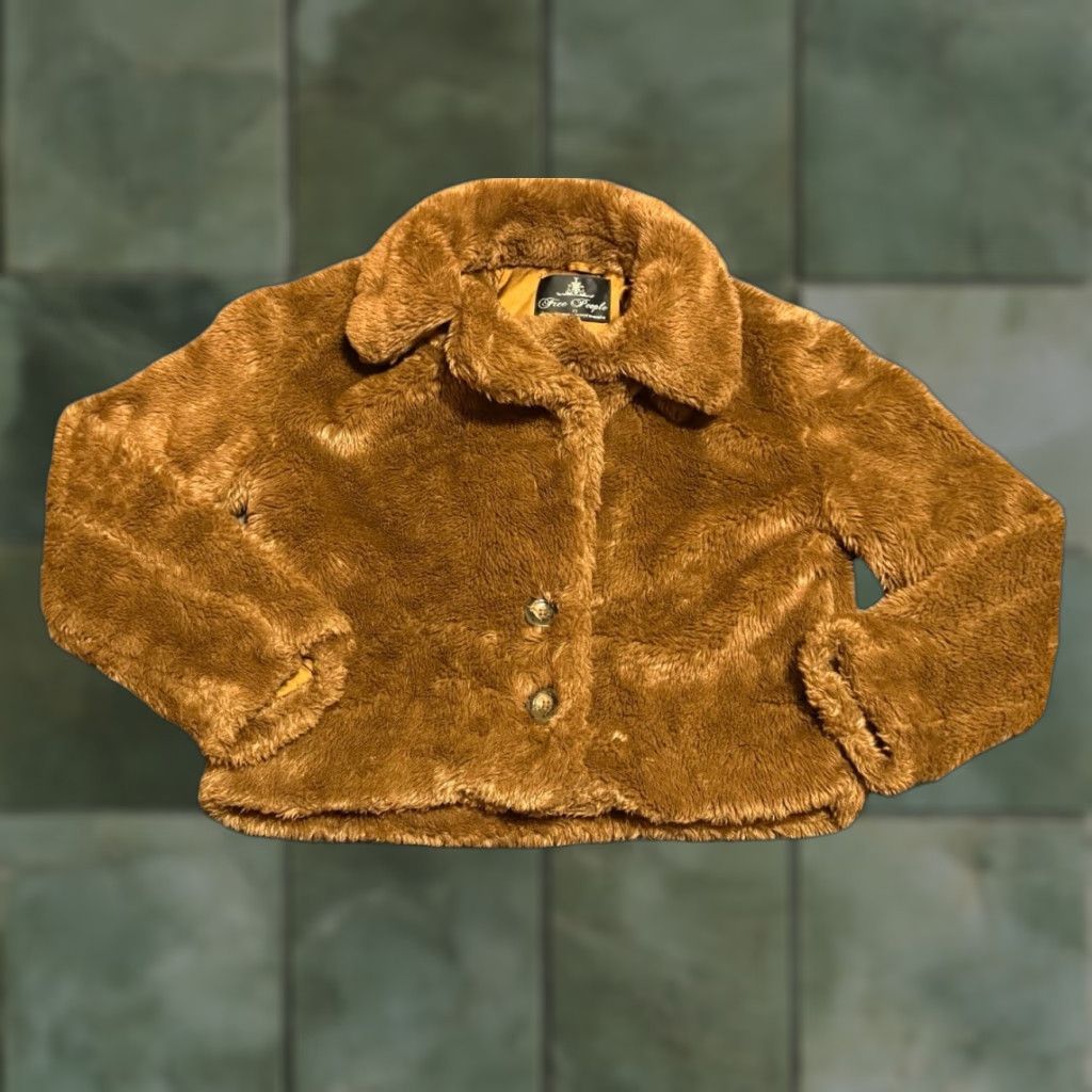 Free People Free People Mena Crop Faux Fur Teddy Coat Jacket L Size XS / US 0-2 / IT 36-38 - 1 Thumbnail