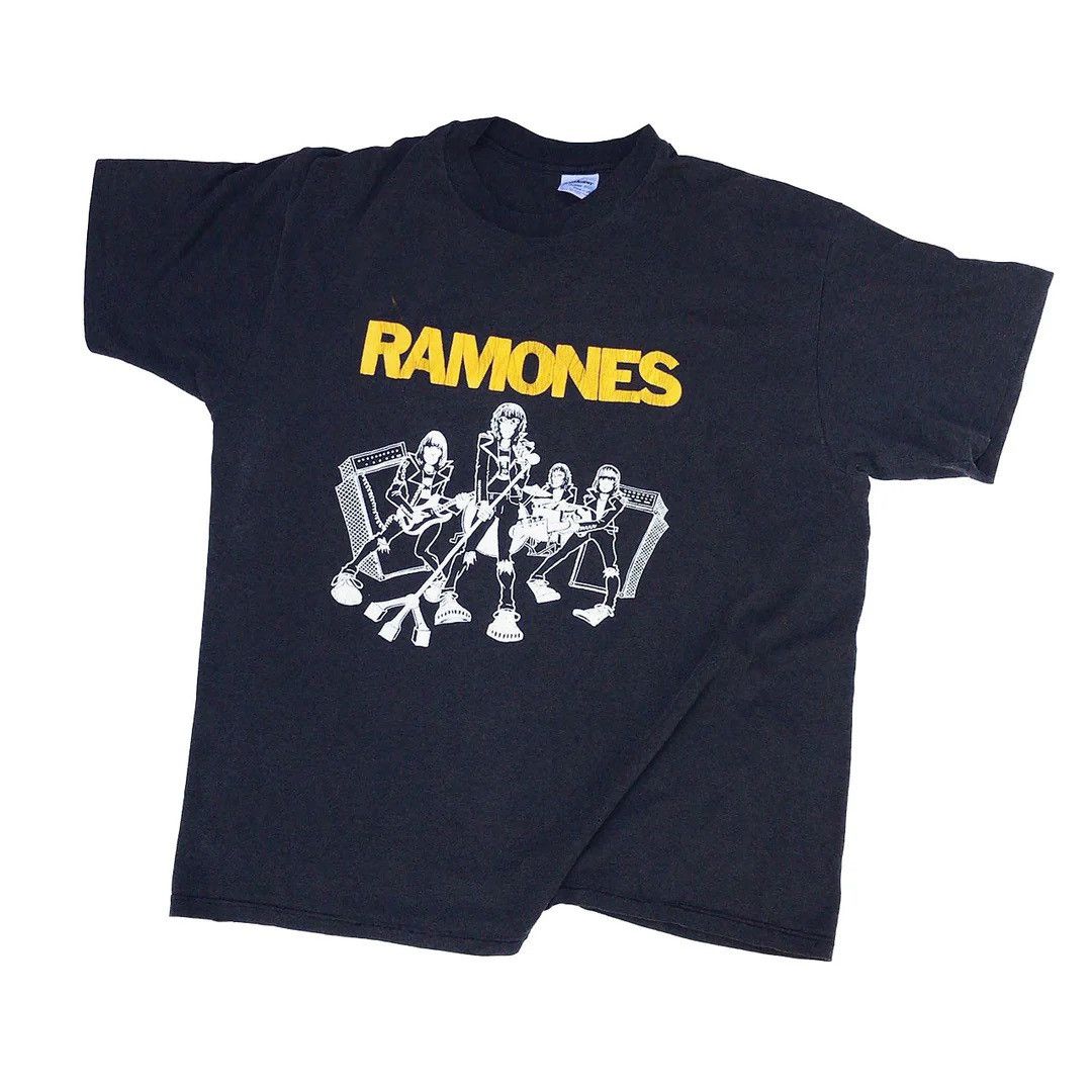 Image of Band Tees x Made In USA Ramones 1980 80's Vintage Road To Ruin Usa Made Band T-Shirt in Black (Size