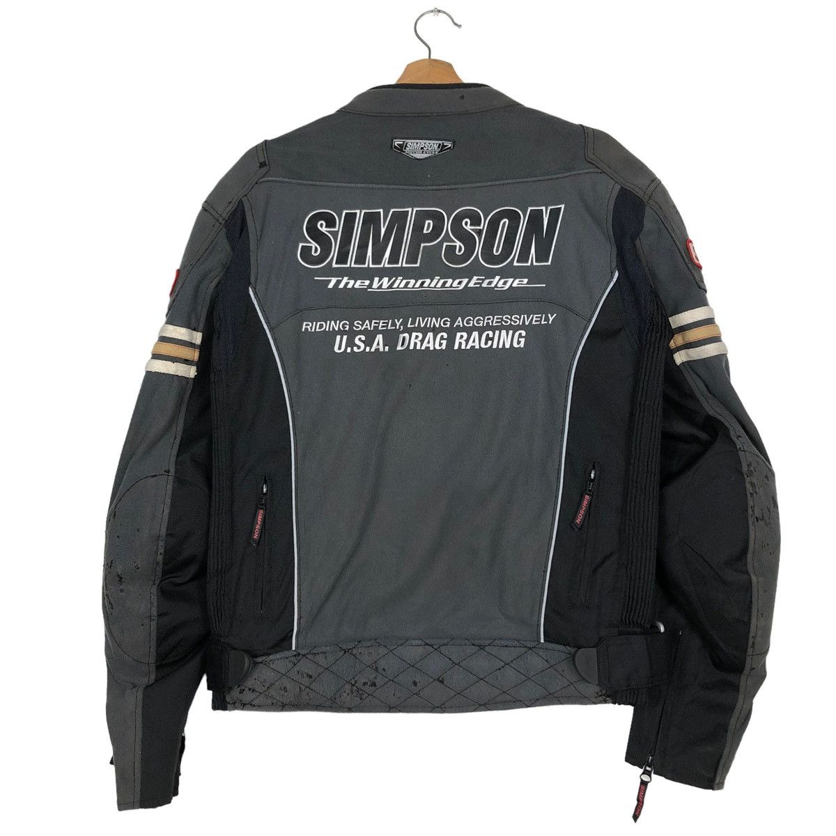 Hein Gericke 🔥VINTAGE DRAG RACING BIKER MOTORCROSS SIMPSON BIG LOGO Size US L / EU 52-54 / 3 - 8 Thumbnail