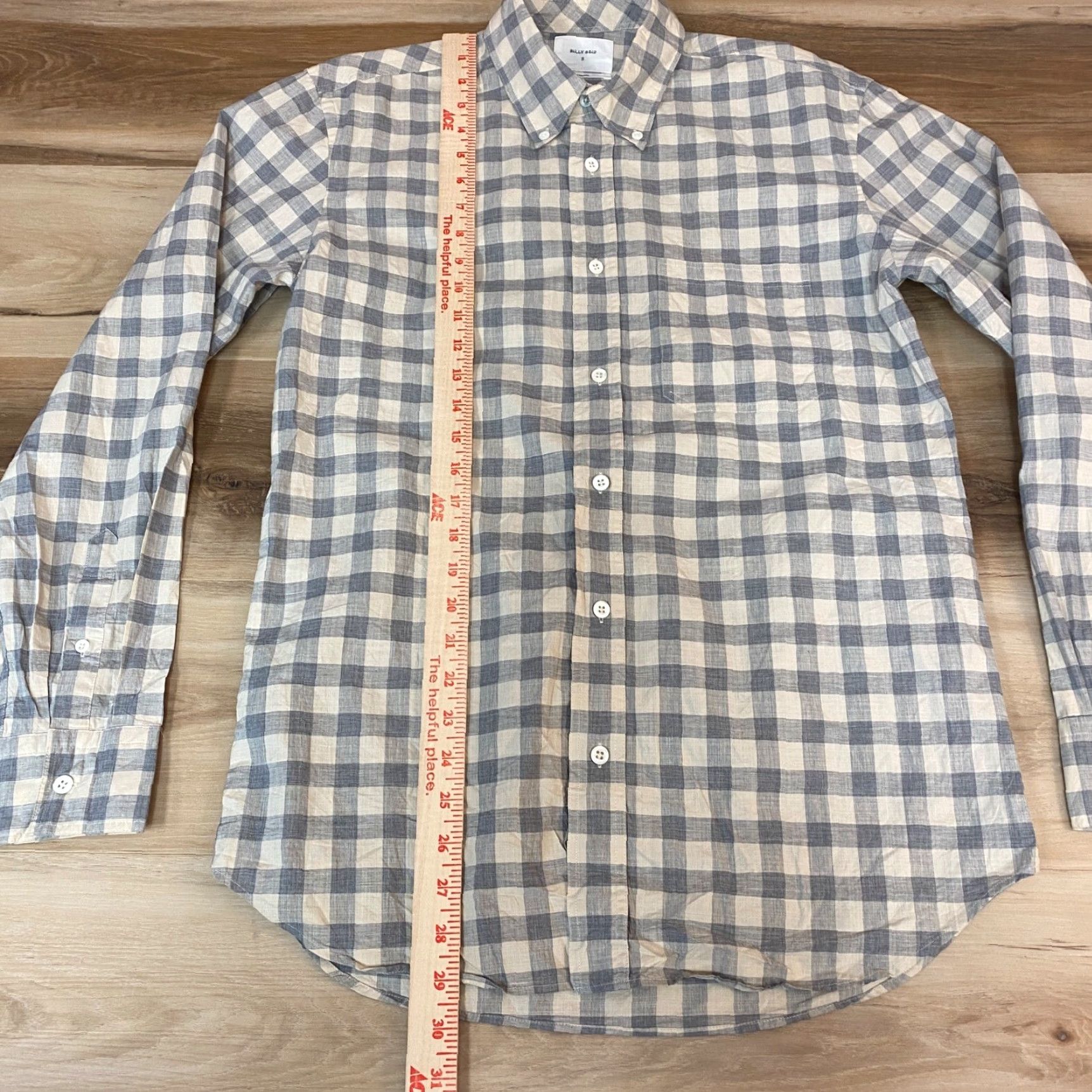 Billy Reid Billy Reid Shirt Mens Small Gray Plaid Button-Down Cotton Lightweign Shirt Size US S / EU 44-46 / 1 - 4 Thumbnail